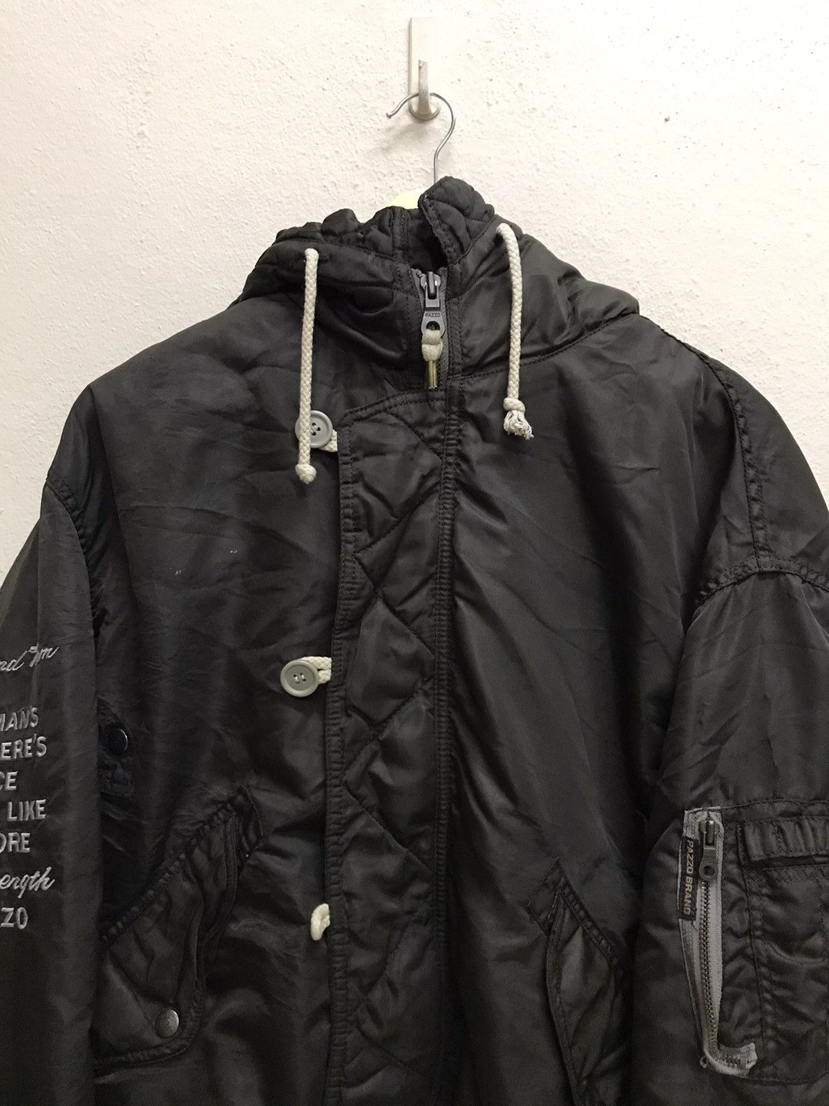 Japanese Brand × Vintage Vintage Pazzo Brand Cold Weather Bomber Flight Jacket Hoodie Size US M / EU 48-50 / 2 - 6 Thumbnail