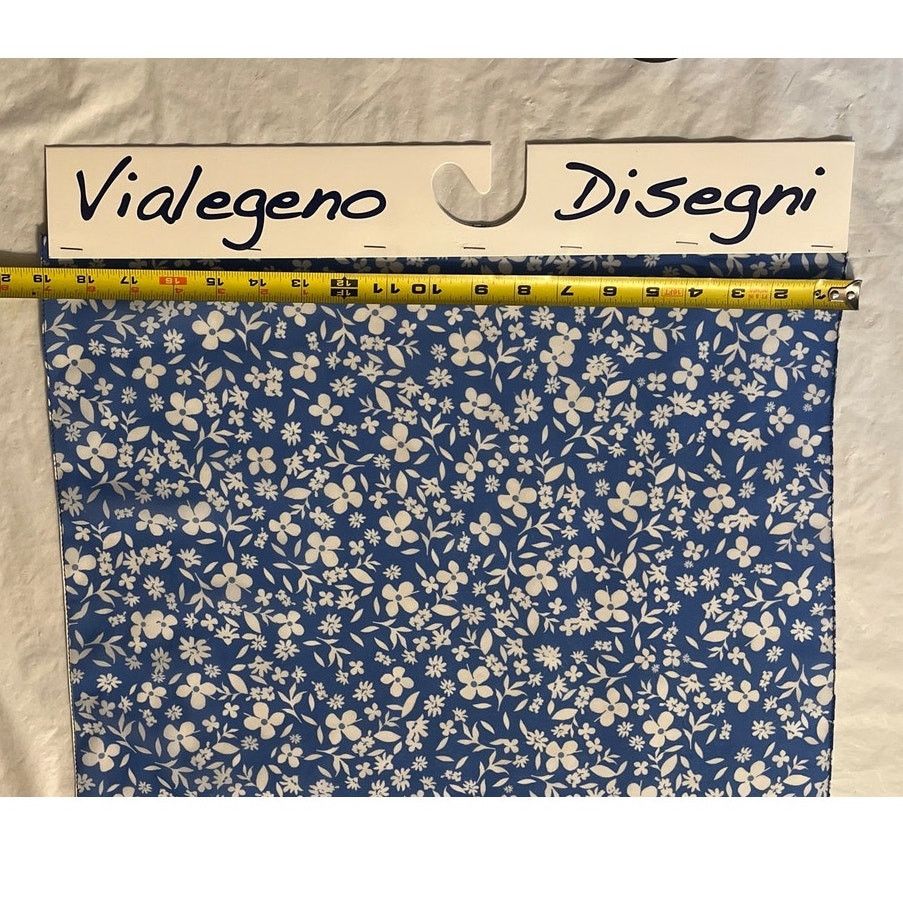 Other One of a Kind Silk Scarf Manufacture Sample Blue Flowers Size ONE SIZE - 8 Thumbnail