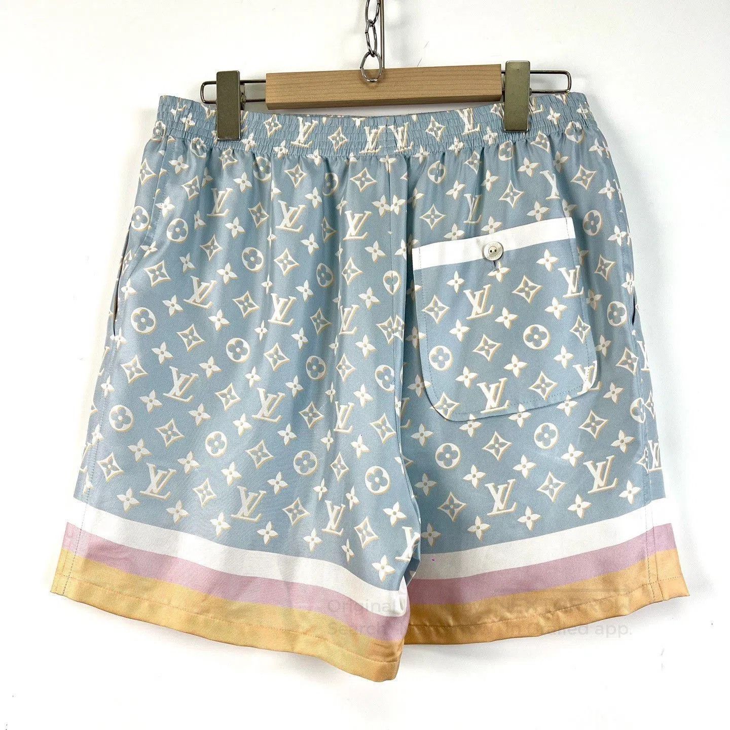 Louis Vuitton LV Monogram Blue Logo Relaxed Shorts. Size 37" - 2 Thumbnail
