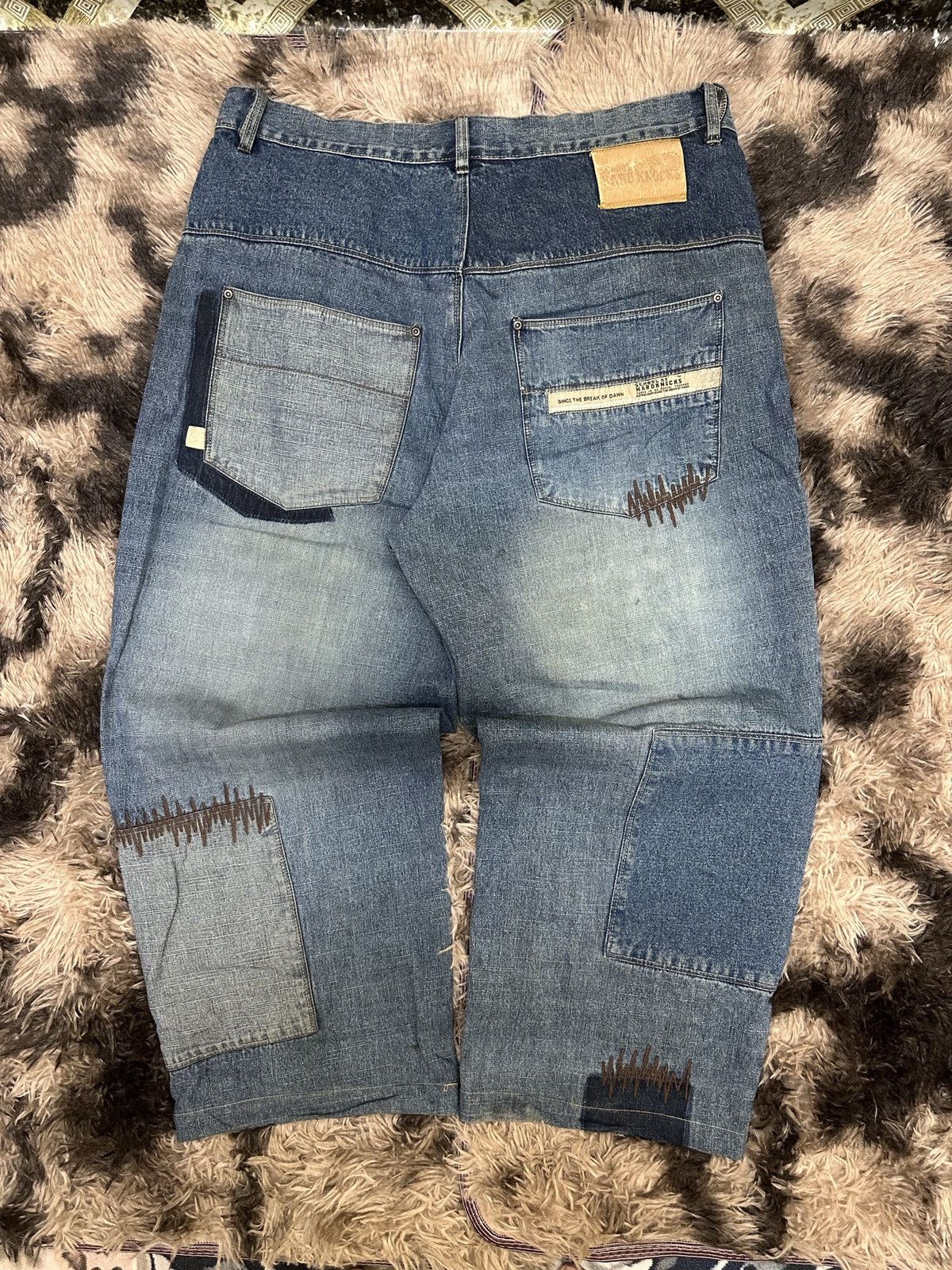 JNCO SOHK Vintage School Of Hard Knocks Patchwork Baggy Jeans Size US 40 / EU 56 - 2 Thumbnail