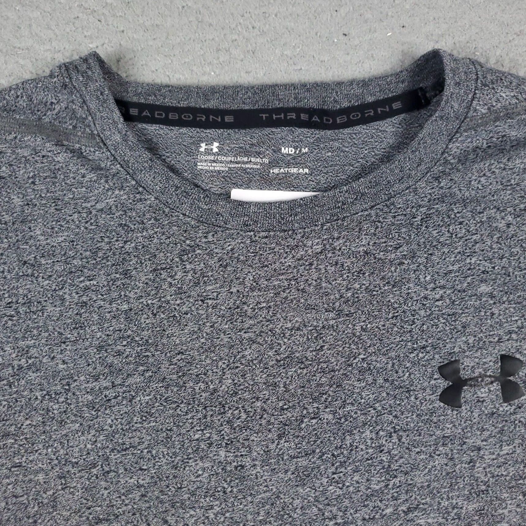 Under Armour Under Armour T-Shirt Mens Medium Gray Active Short Sleeve V-Neck Gym Sports Size US M / EU 48-50 / 2 - 3 Thumbnail