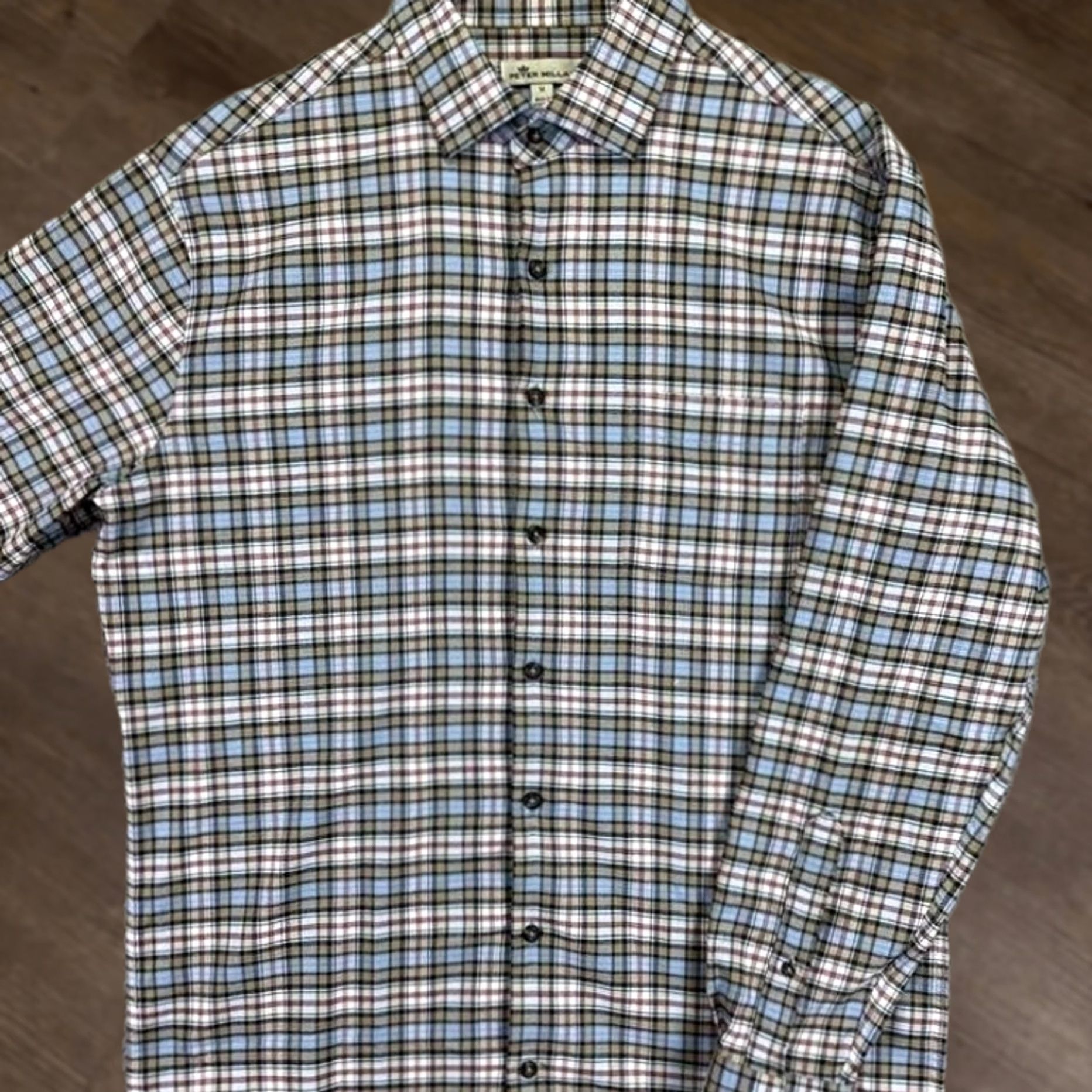 Peter Millar Peter Millar Shirt Mens Medium Blue Multi Button Up Plaid Baltusrol Casual EUC Size US M / EU 48-50 / 2 - 1 Thumbnail