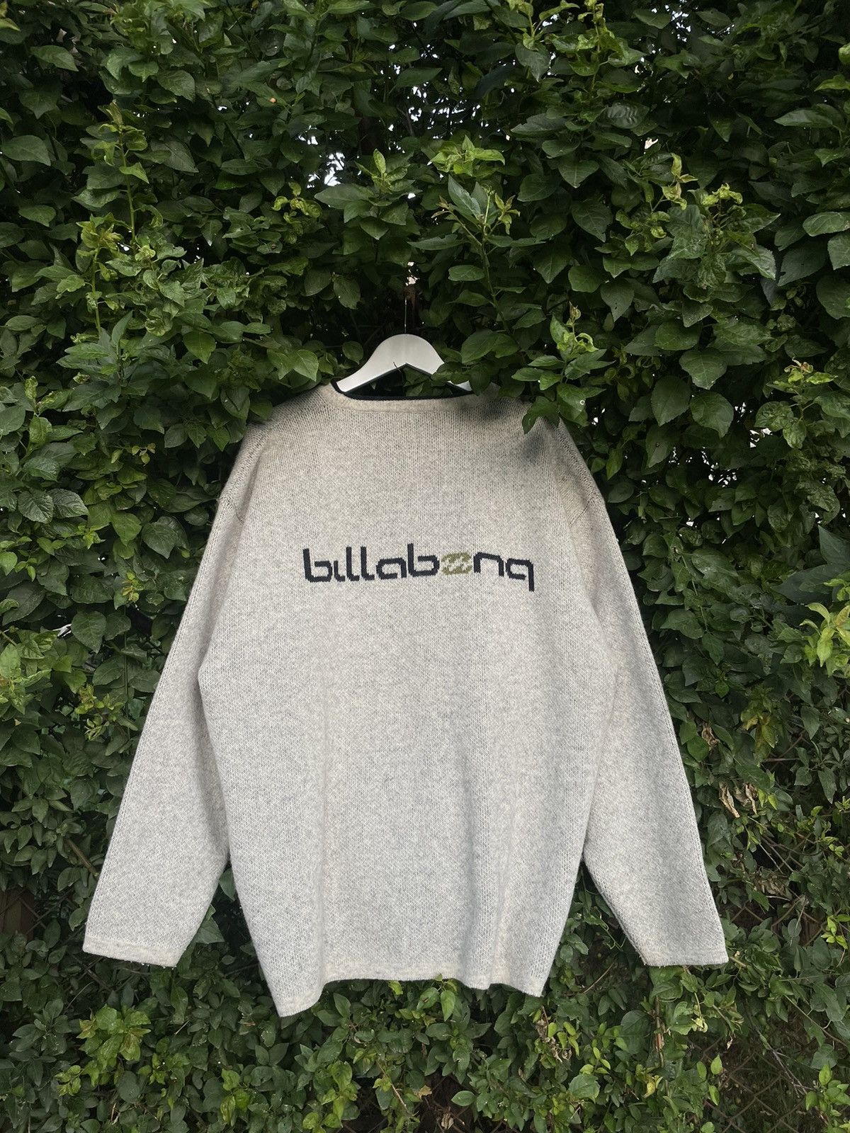 Billabong × Quiksilver × Vintage Vintage Billabong Sweatshirt 90s Wool Big Logo Surf Y2K Size US L / EU 52-54 / 3 - 2 Thumbnail