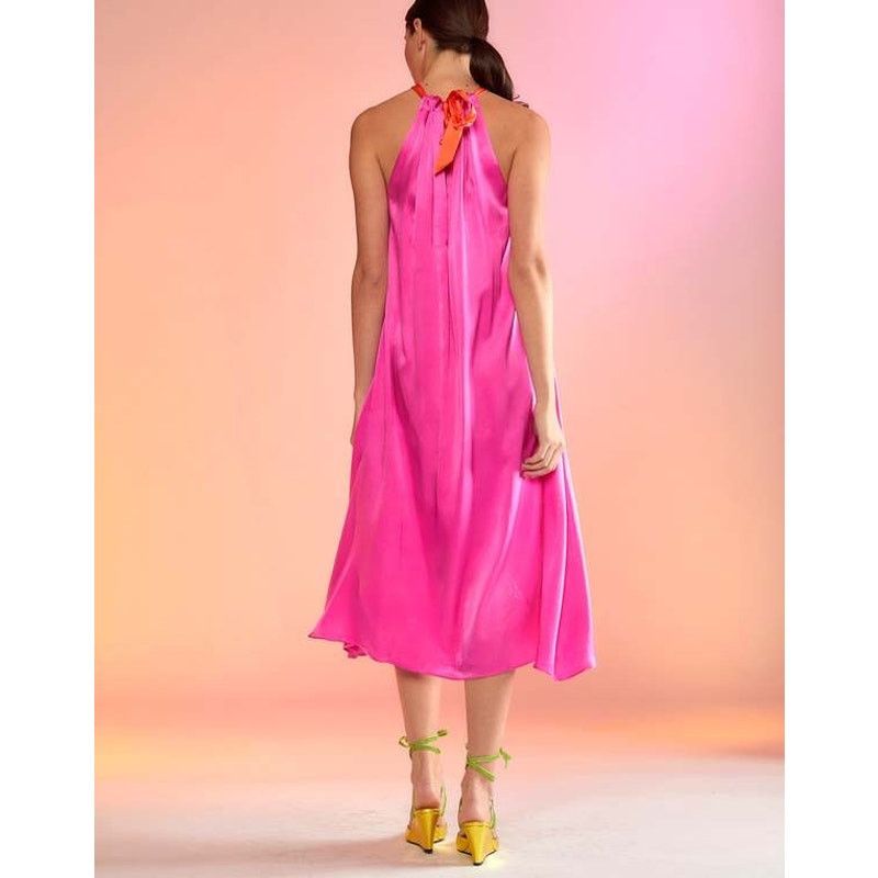 Cynthia Rowley Cynthia Rowley Salerno Silk Halter Dress pink orange size S Size S / US 4 / IT 40 - 5 Thumbnail