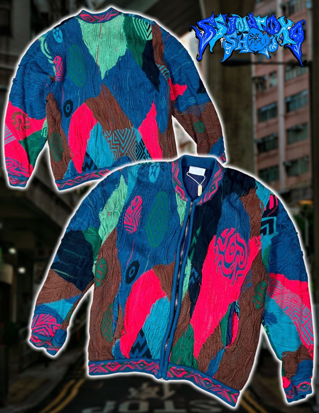 Coogi Vintage Rare Street Style Coquette Zip Up Sewn Sweater Coogi Size US S / EU 44-46 / 1 - 1 Thumbnail