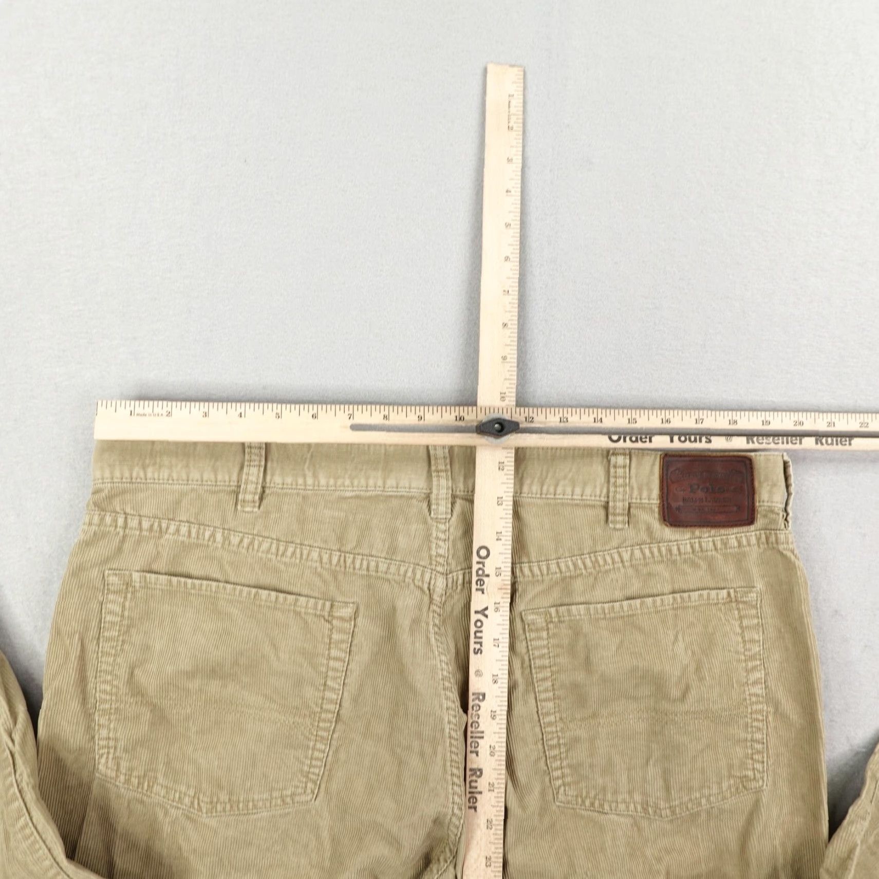 Polo Ralph Lauren VINTAGE Polo Ralph Lauren Pants Men 40x32 Corduroy Tan Straight Leg Chino Slacks Regular Inseam 32 Penned Logo Accents Mens Size US L / EU 52-54 / 3 - 7 Thumbnail