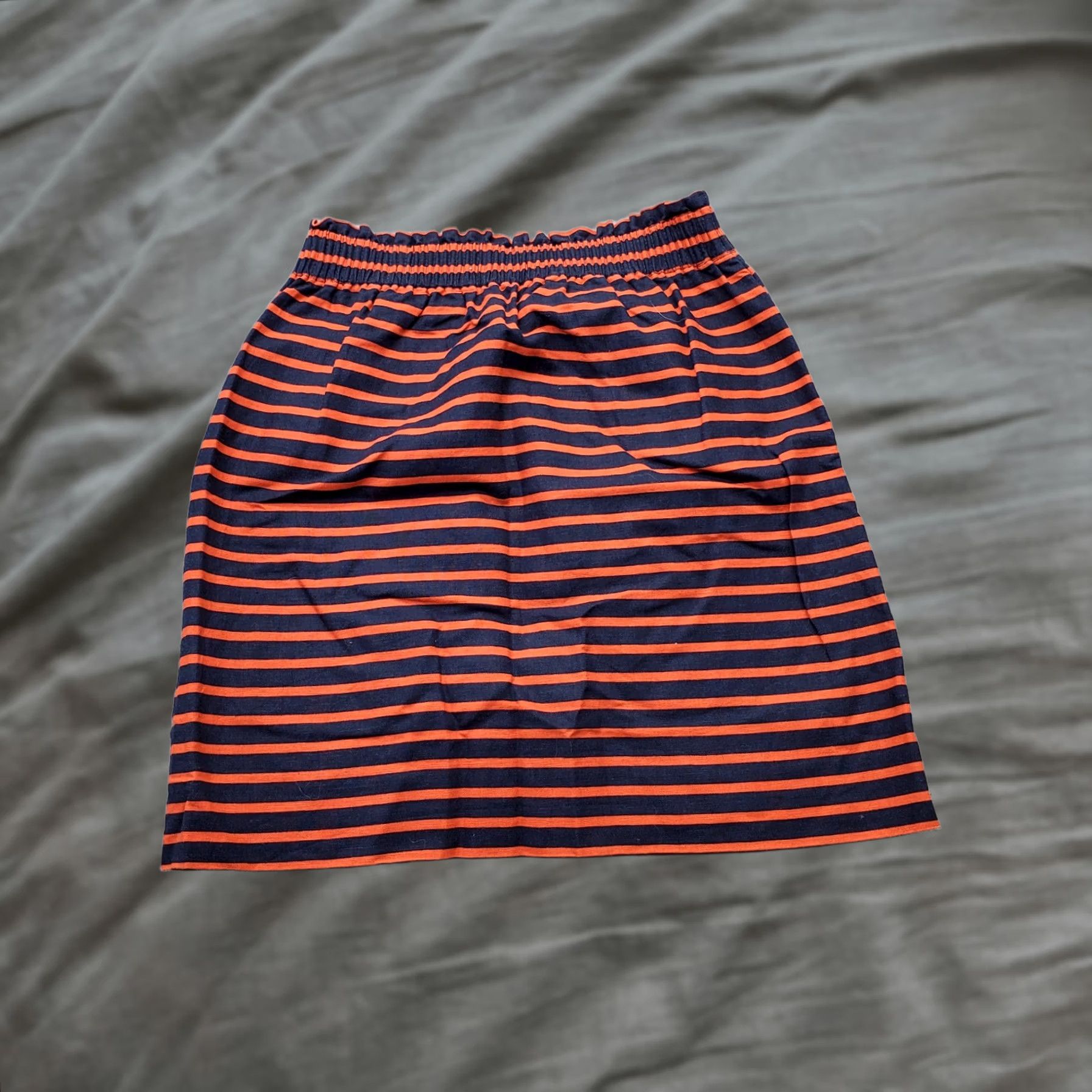 J.Crew J.CREW A-Line Skirt Womens Size 00 Multicolor Striped Linen Lined Elastic Waist Short Skirt Mens Womens Girls Size 24" / US 00 / IT 34 - 1 Thumbnail
