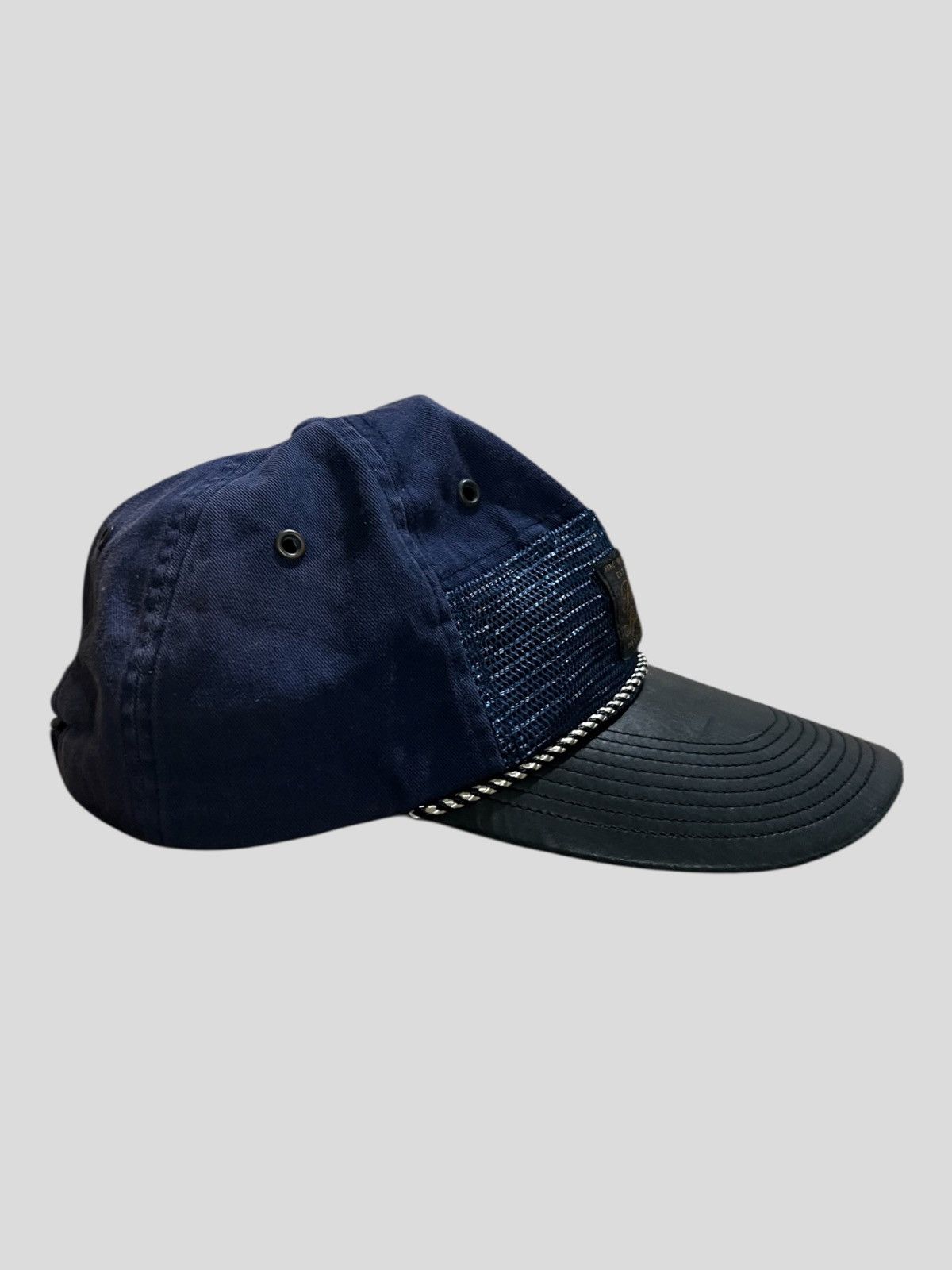 RRL Ralph Lauren Vintage 90s Polo Sport RL Fisherman Hybrid Mesh Leather Cap Size ONE SIZE - 5 Thumbnail
