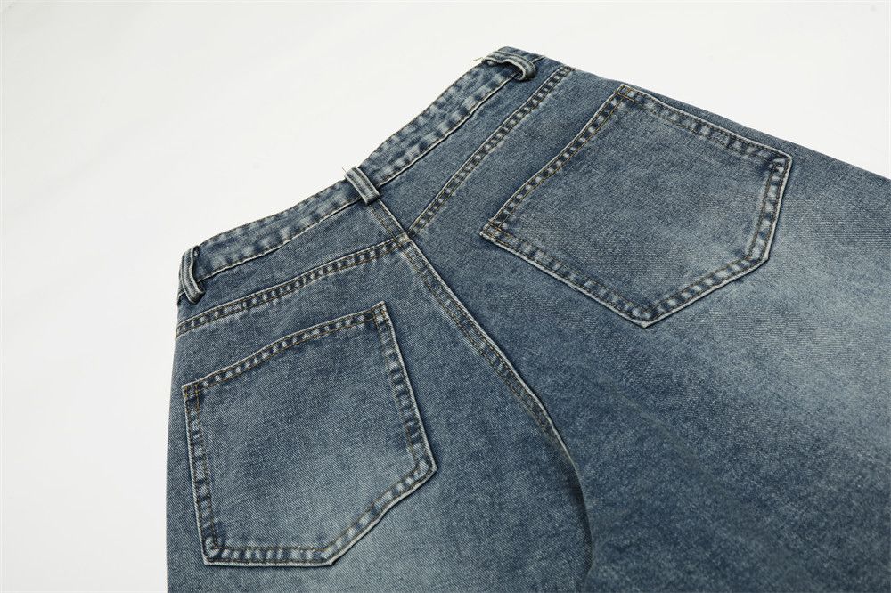 Jean Men's punk tomato embroidered loose washed distressed jeans Size US 32 / EU 48 - 6 Thumbnail