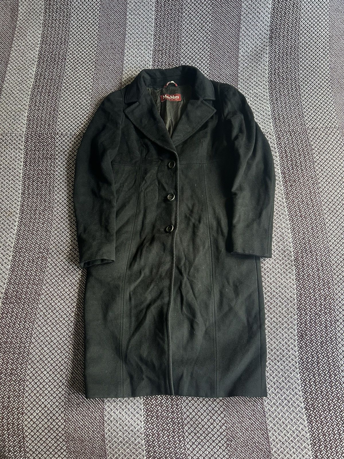 Max Mara Max Mara Heavy Coats 100% Wool Black Avant Garde Size US-10 Size L / US 10 / IT 46 - 1 Thumbnail