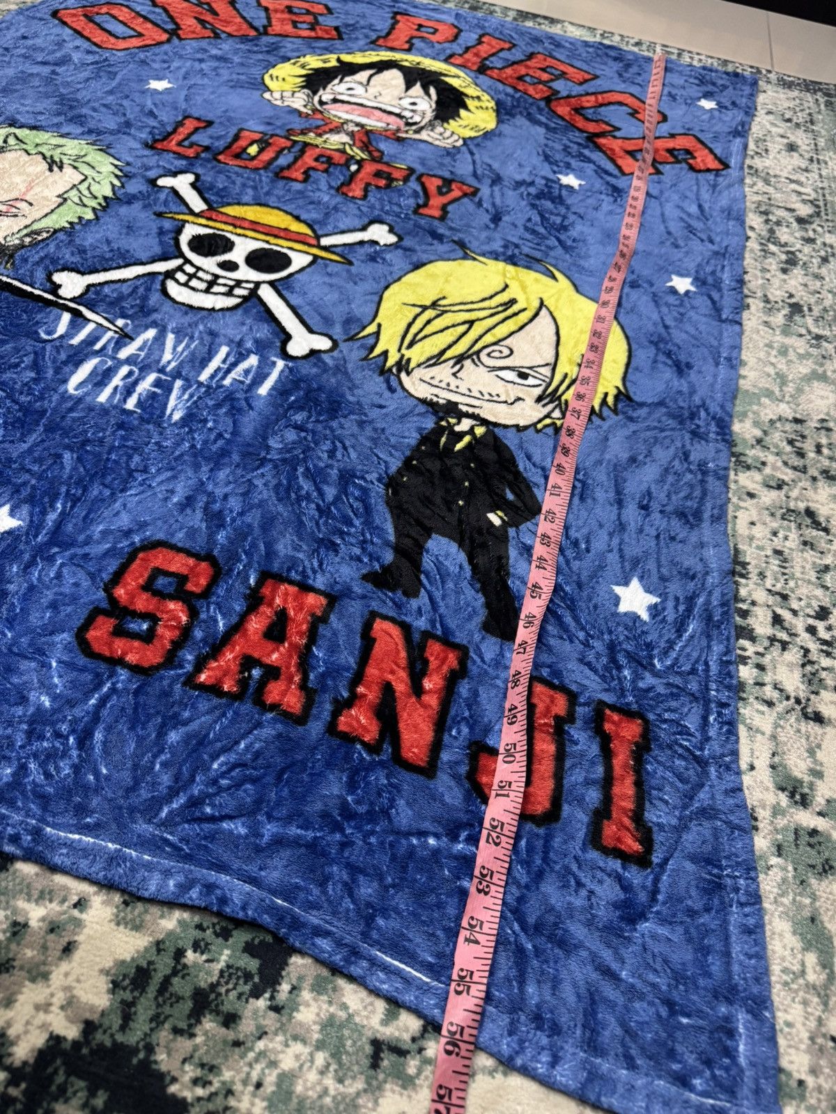 Anime × Cartoon Network × Japanese Brand VINTAGE ONE PEACE LUFFY ZORO SANJI BLANKET 3G0015 Size ONE SIZE - 2 Thumbnail