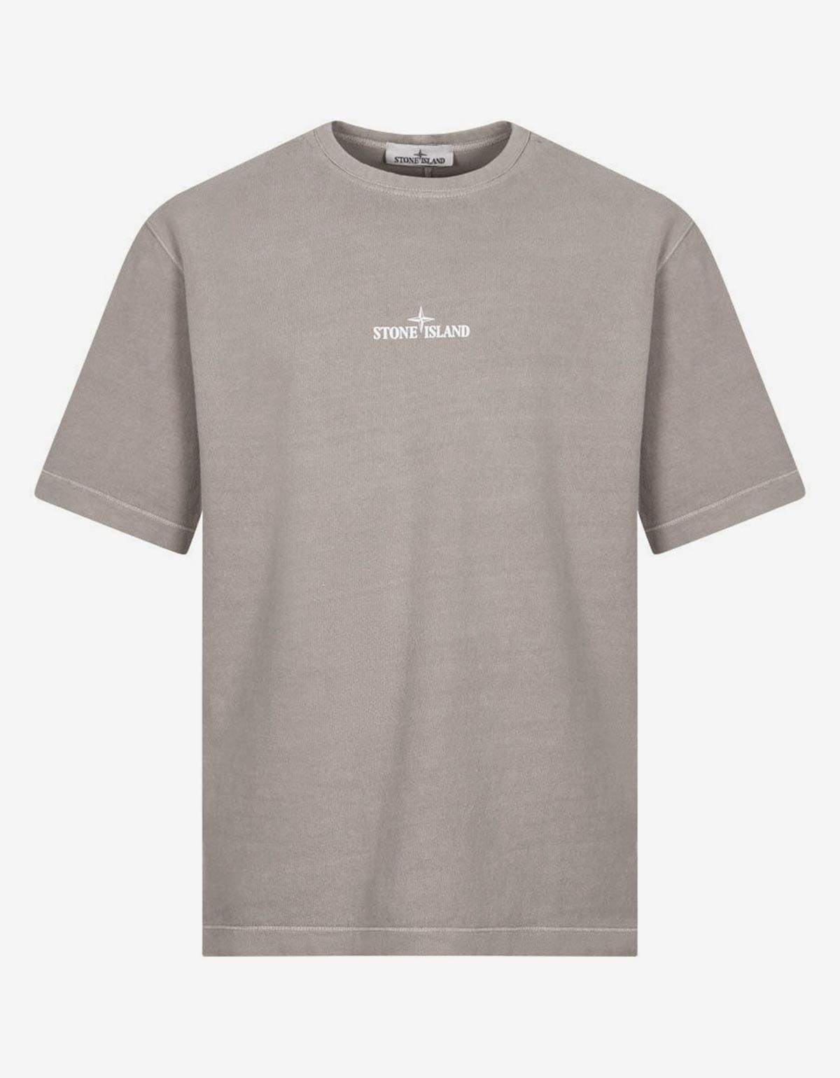 image of Stone Island Grey Closed Loop Logo T-Shirt, Men's (Size Large)