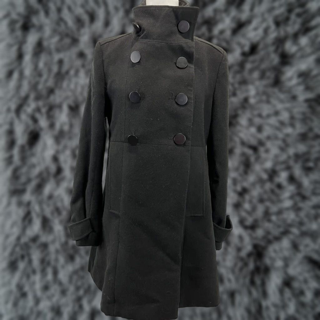 Nordstrom Womens Nordstrom Sashimi Black Coat Jacket Sz M GUC Double Breasted Size M / US 6-8 / IT 42-44 - 1 Thumbnail