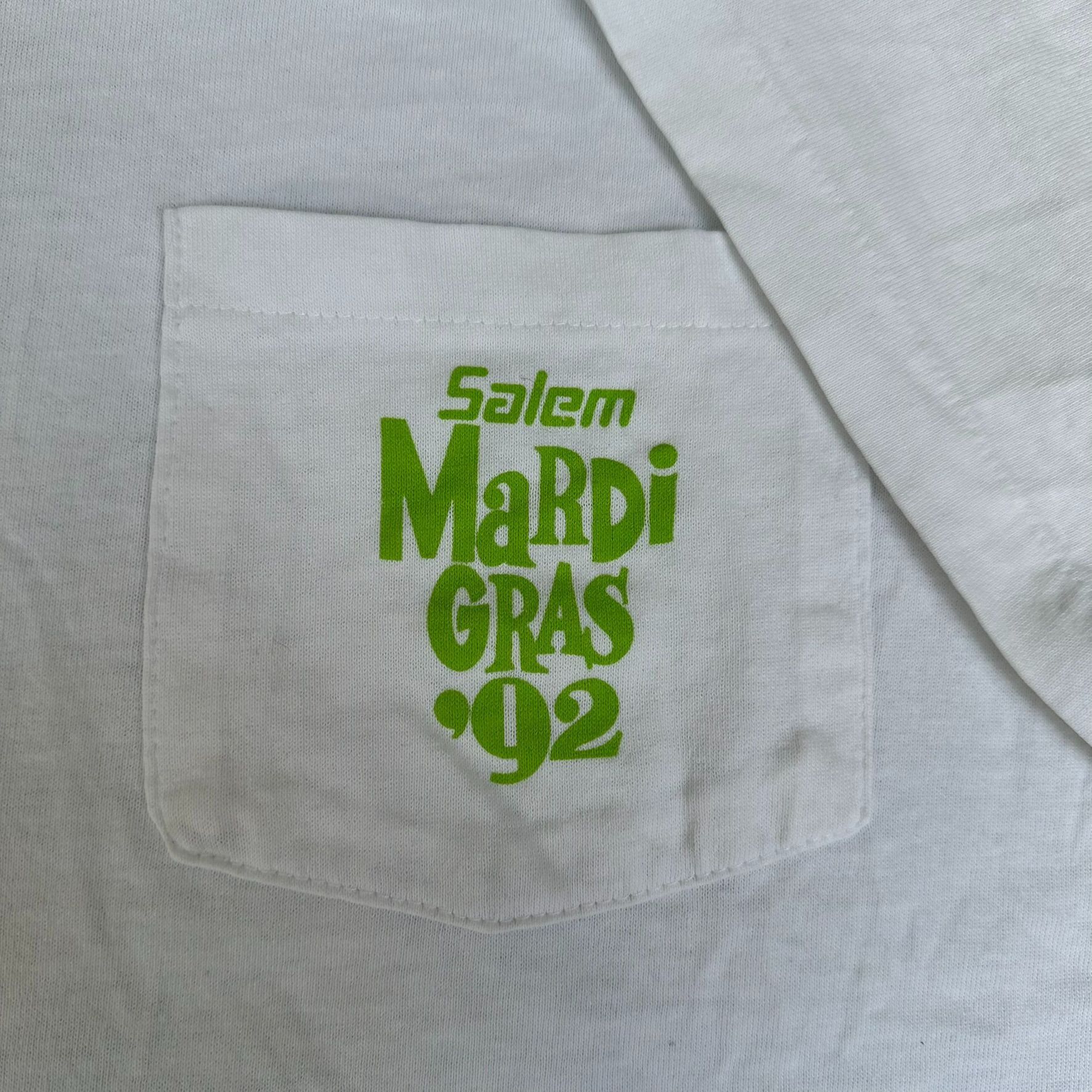 Vintage Vintage 90s Salem Cigarettes Mardi Gras 1992 T-Shirt White X Size US XL / EU 56 / 4 - 6 Thumbnail