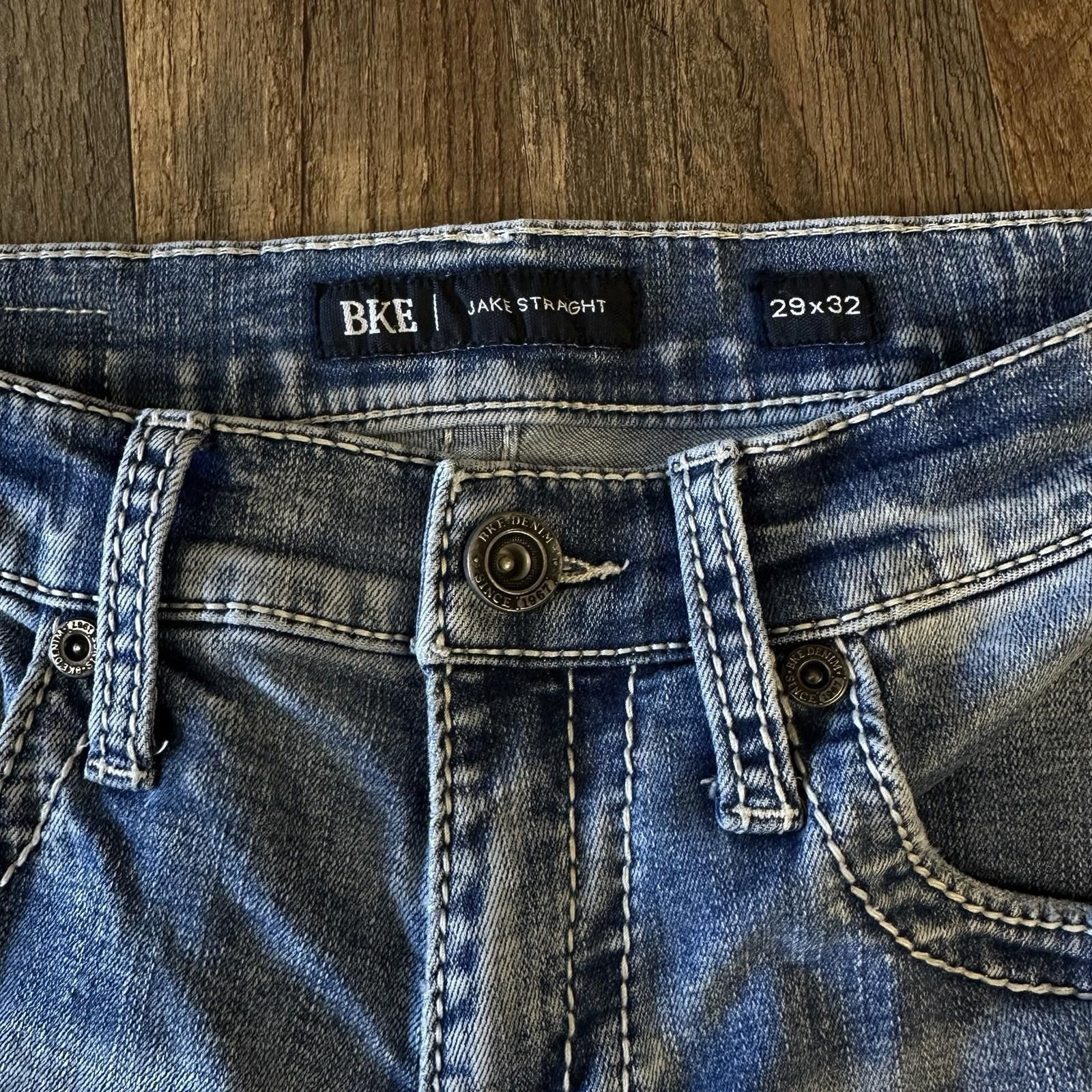 Buckle Black BKE Jake Straight Leg Distressed 29x32 Stretch Whiskered Size US 29 - 2 Thumbnail