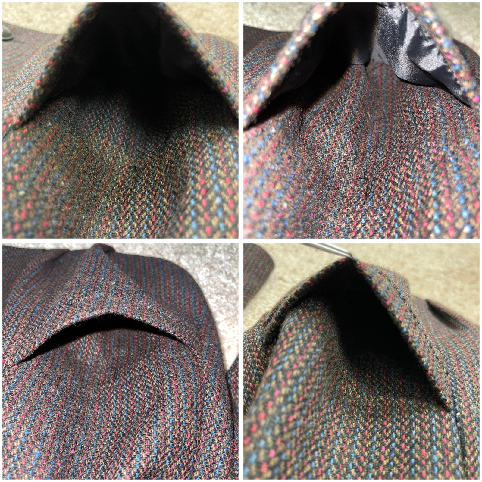 Vintage VTG Y2K Semantiks Cozy Tweed Jacket Brown Black Cottagecore Size M / US 6-8 / IT 42-44 - 23 Thumbnail
