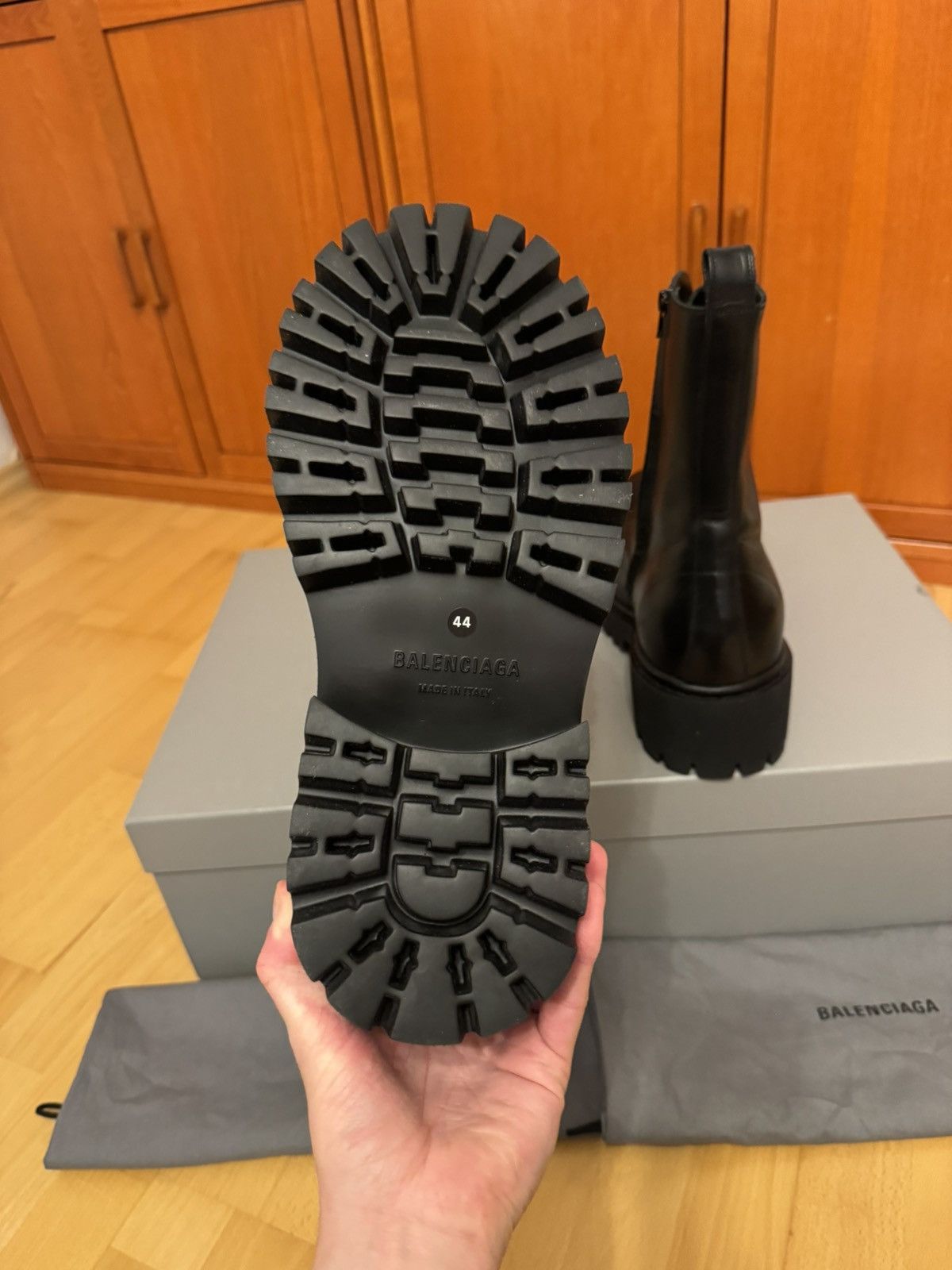 Balenciaga *NEW* Balenciaga Stomper Leather Black Boots Size US 11 / EU 44 - 10 Thumbnail