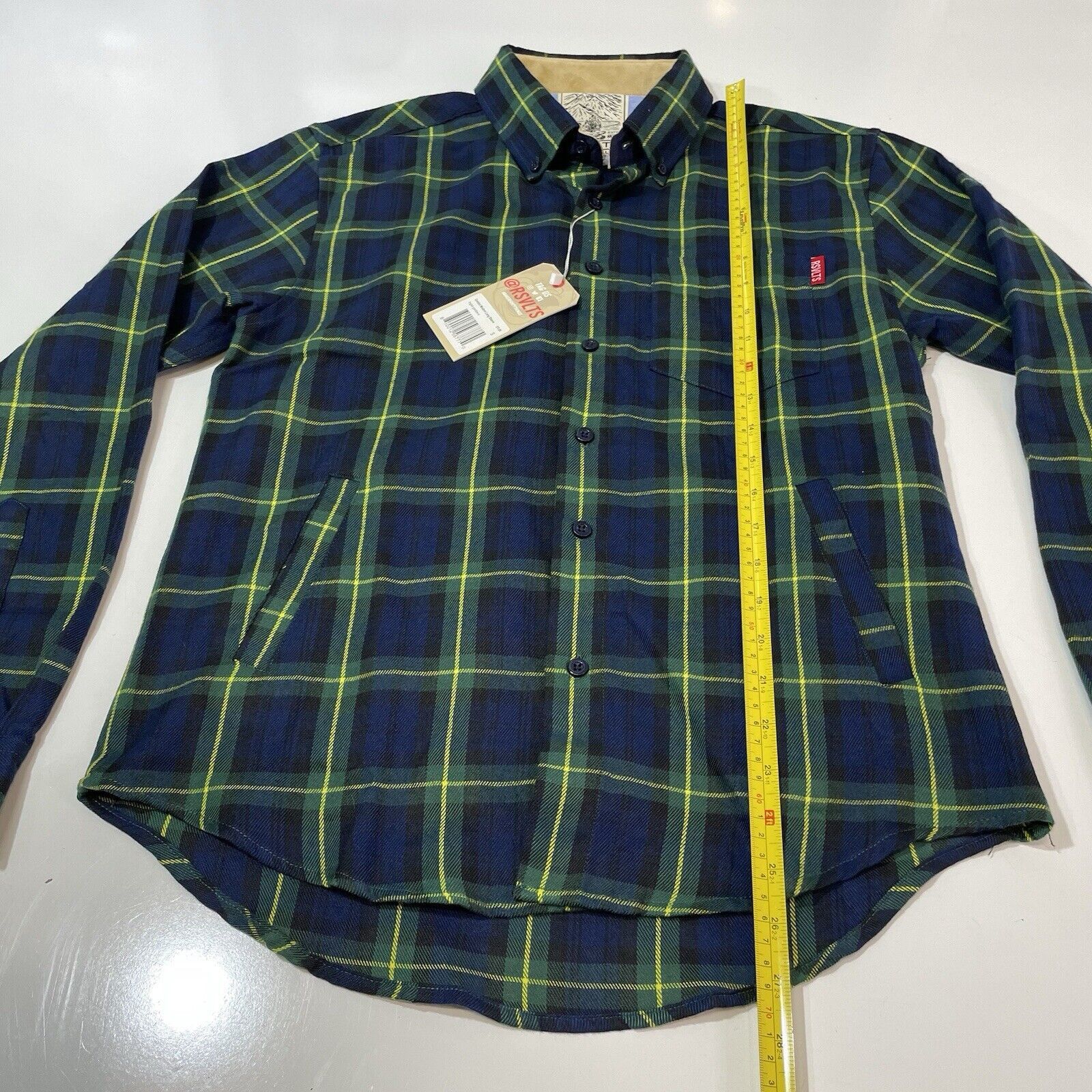 RVLT RSVLTS Men’s Gordon Modern Flannel Small Plaid Button Shirt Size US S / EU 44-46 / 1 - 5 Thumbnail