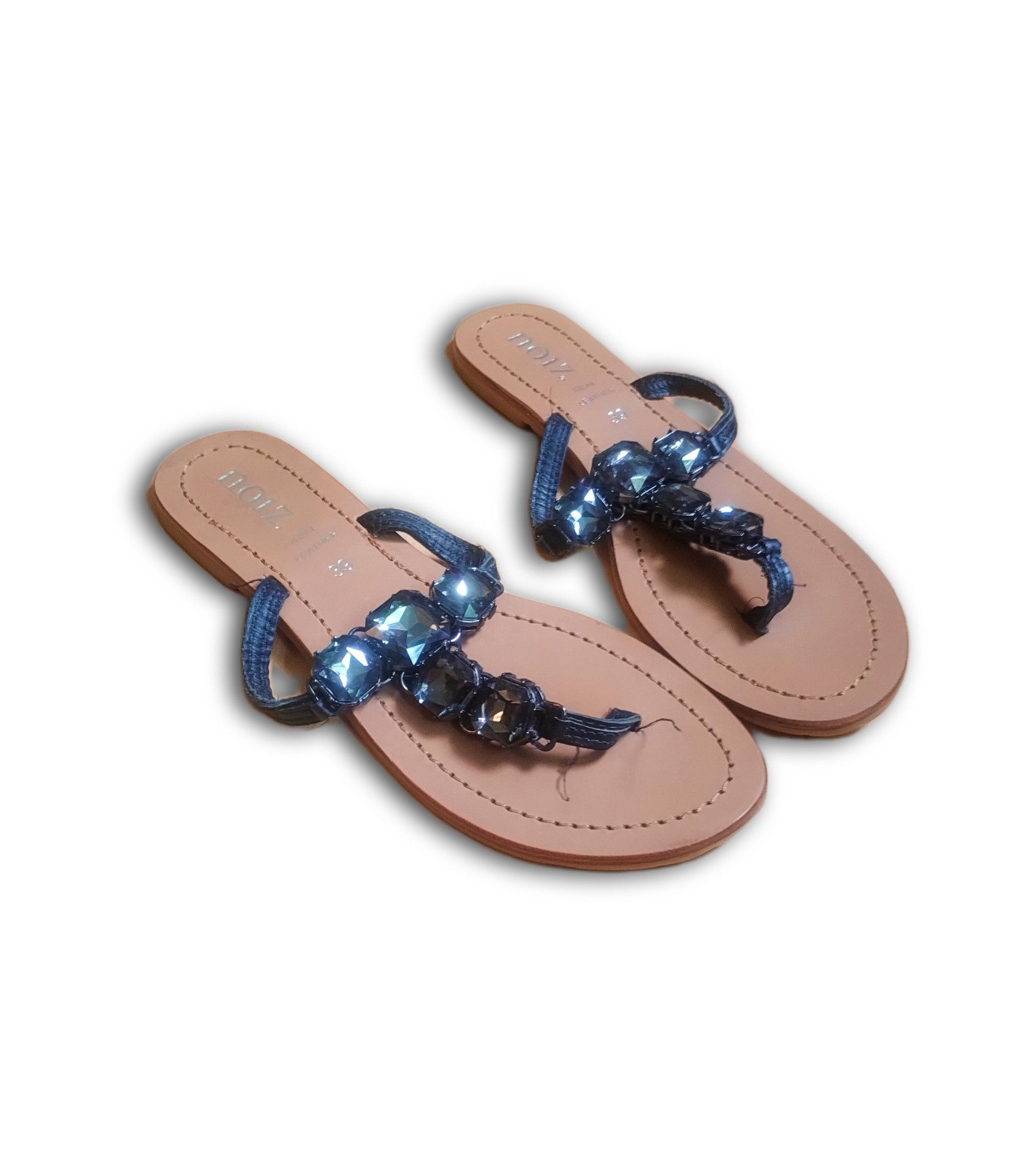 Other No1Z 100% Leather Beaded Flat Sandals – Size 38 Size US 8 / IT 38 - 1 Thumbnail