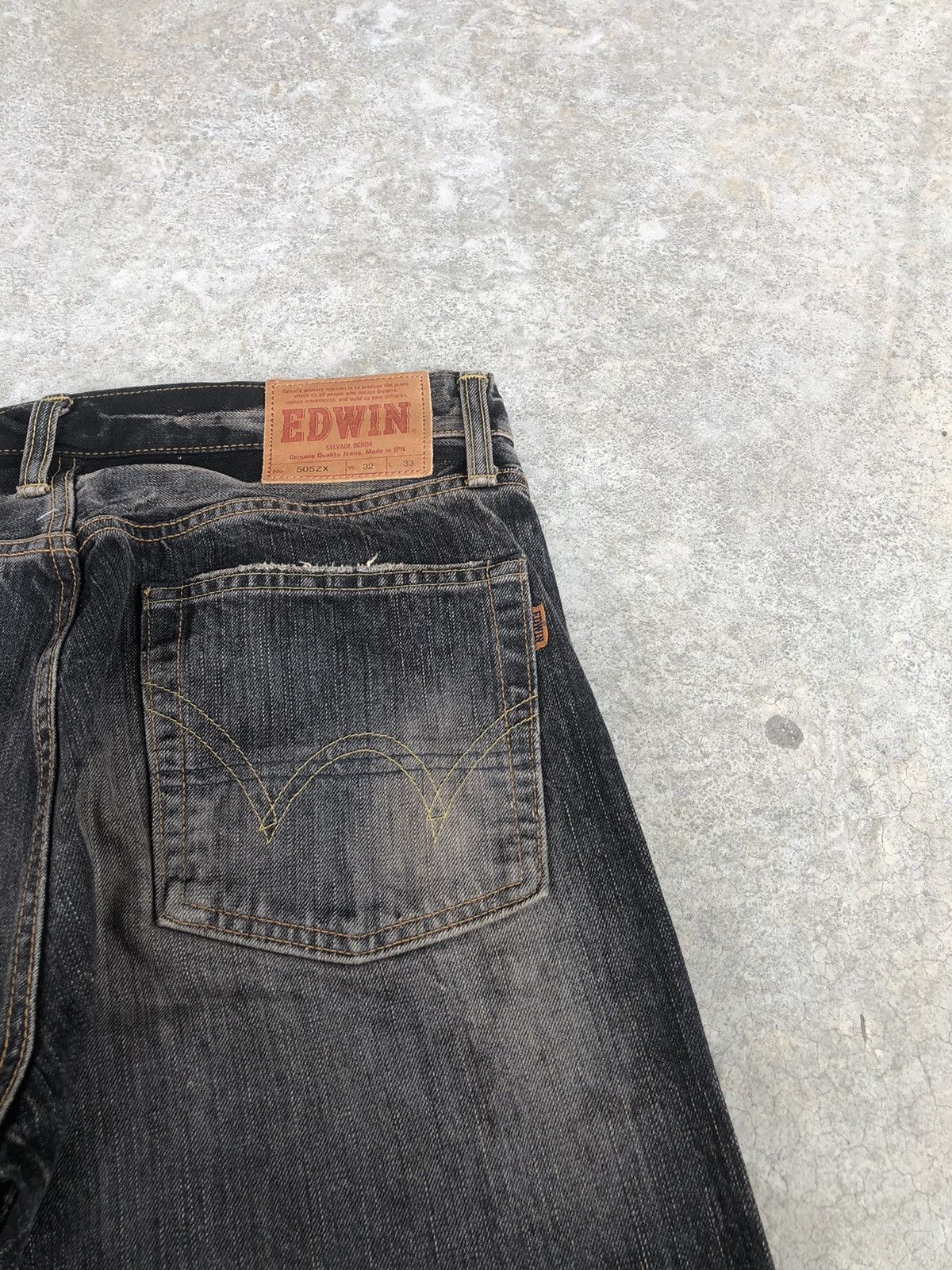 Edwin Japanese Edwin 505ZX Selvedge Denim Distressed Jeans Mudwash Size US 32 / EU 48 - 18 Thumbnail