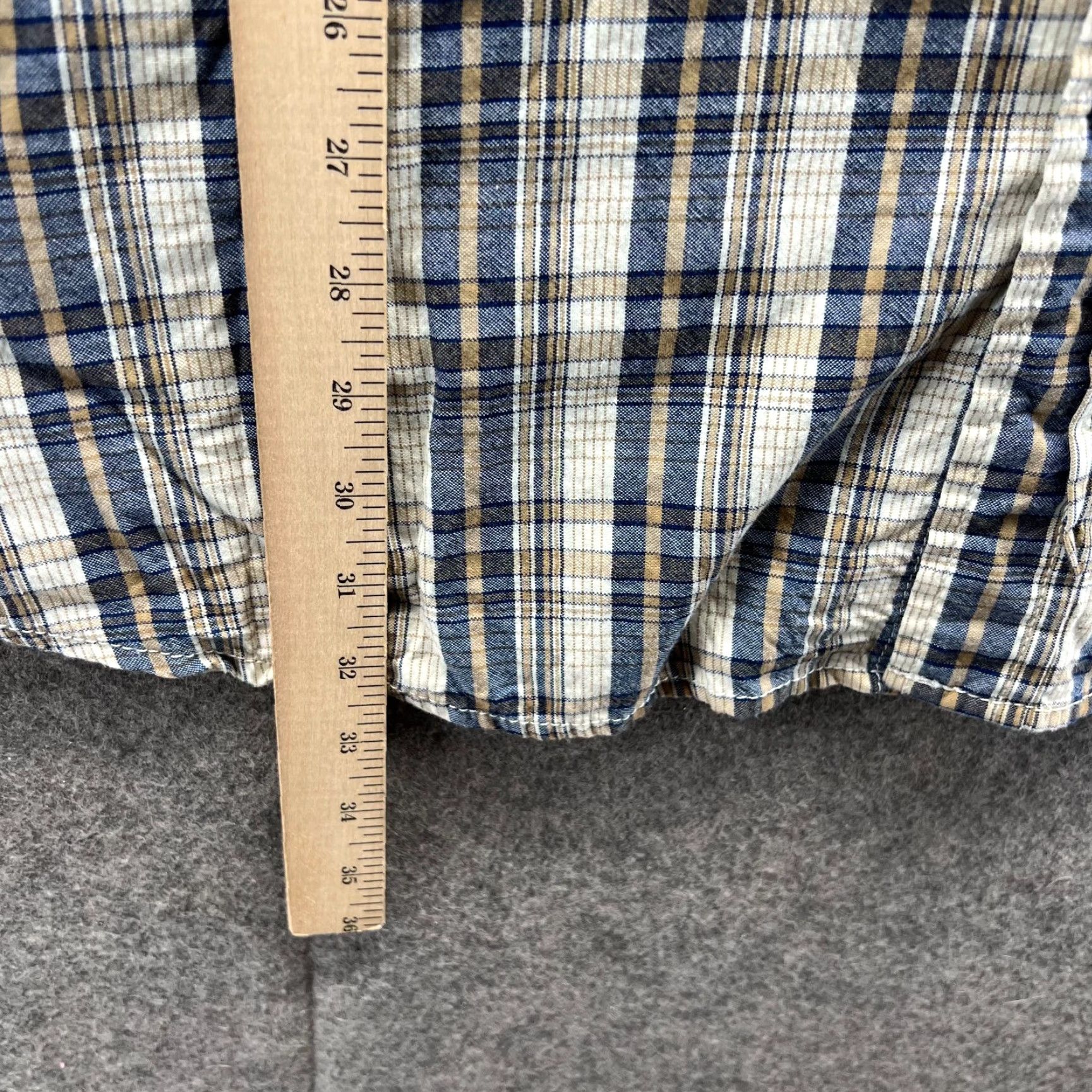 Eddie Bauer VINTAGE Eddie Bauer Shirt Men 2XL Button-Down Plaid Blue Beige Col l ar-S sade? Size 48R - 7 Thumbnail