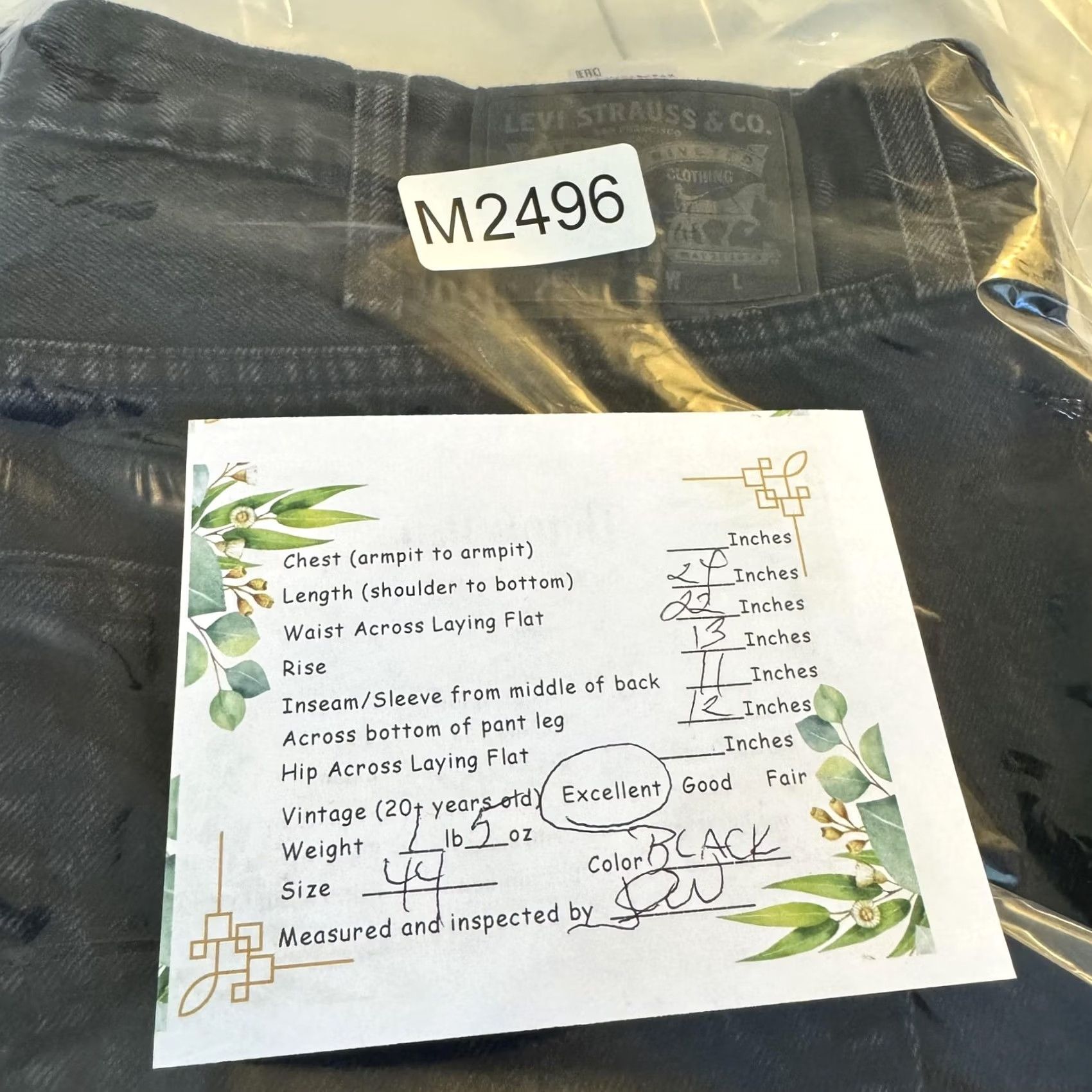Levi's Levi's 469 Shorts Mens 44 Black Denim Relaxed Fit Bermuda Casual 5-Pocket Jeans Bag & Tall Size US 44 / EU 60 - 8 Thumbnail