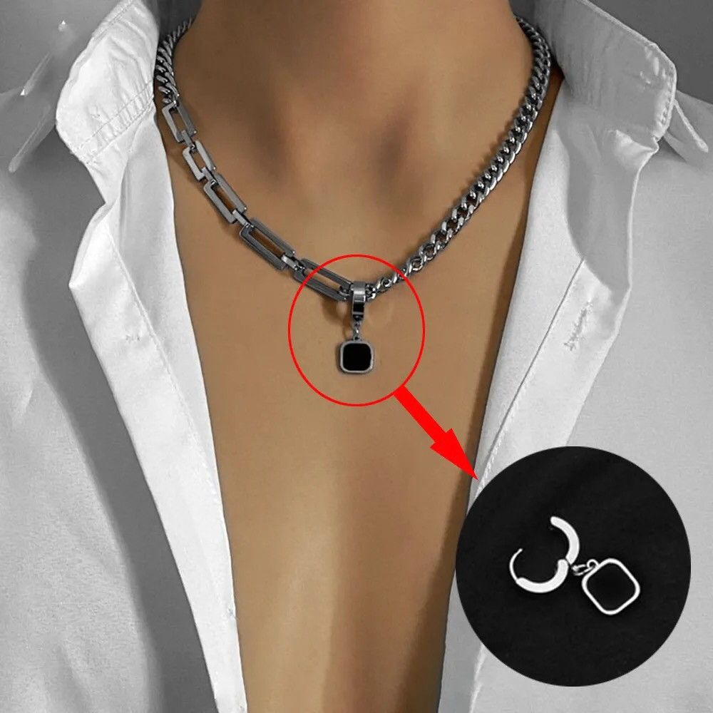 Japanese Brand Black Square Earring Pendant Necklace Size ONE SIZE - 1 Thumbnail