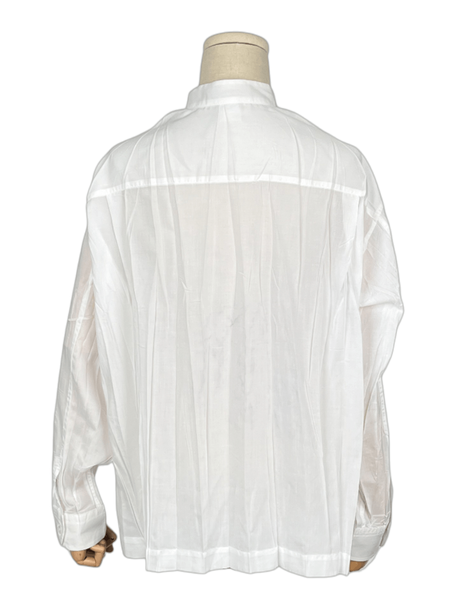 Issey Miyake Issey Miyake Ivory Stand Collar Long Sleeve Shirt Size M / US 6-8 / IT 42-44 - 2 Thumbnail