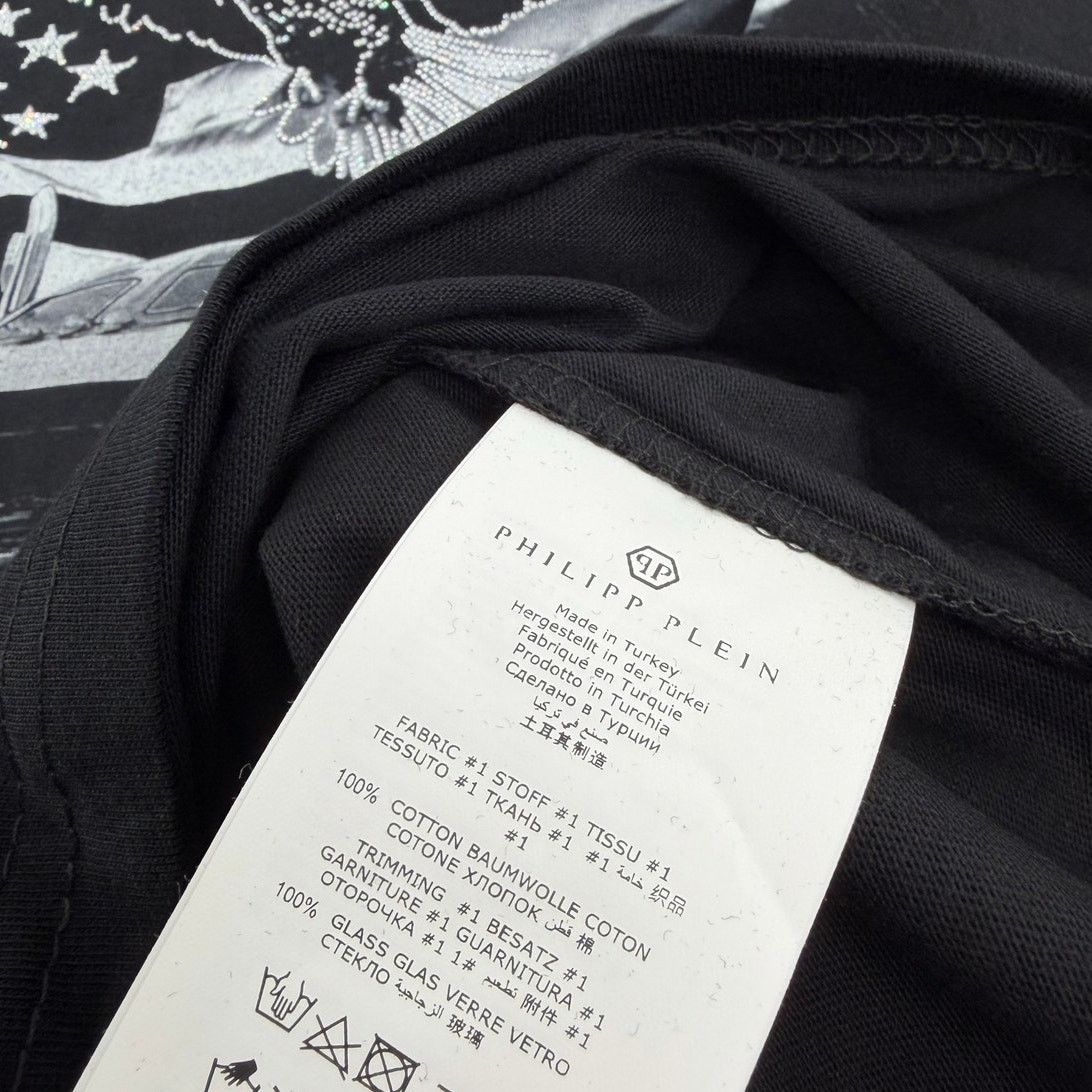Philipp Plein Philipp Plein Black Plein Truck Stones Round Neck T-Shirt M Size US M / EU 48-50 / 2 - 8 Thumbnail