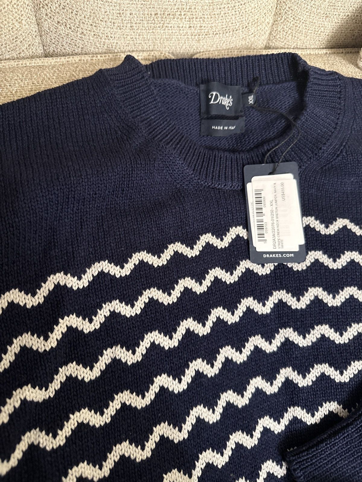 Drake's Drake’s stripe crew neck XXL Size US XXL / EU 58 / 5 - 2 Thumbnail