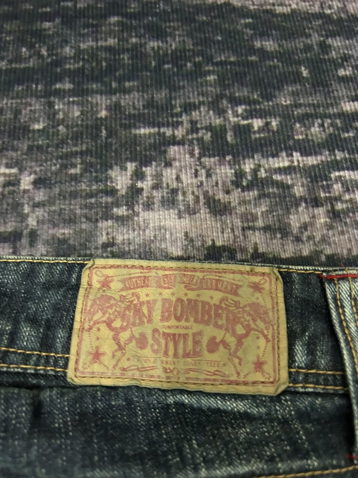 Japanese Brand Vintage Sky Bomber Mudwash Flare Jeans Size US 30 / EU 46 - 13 Thumbnail