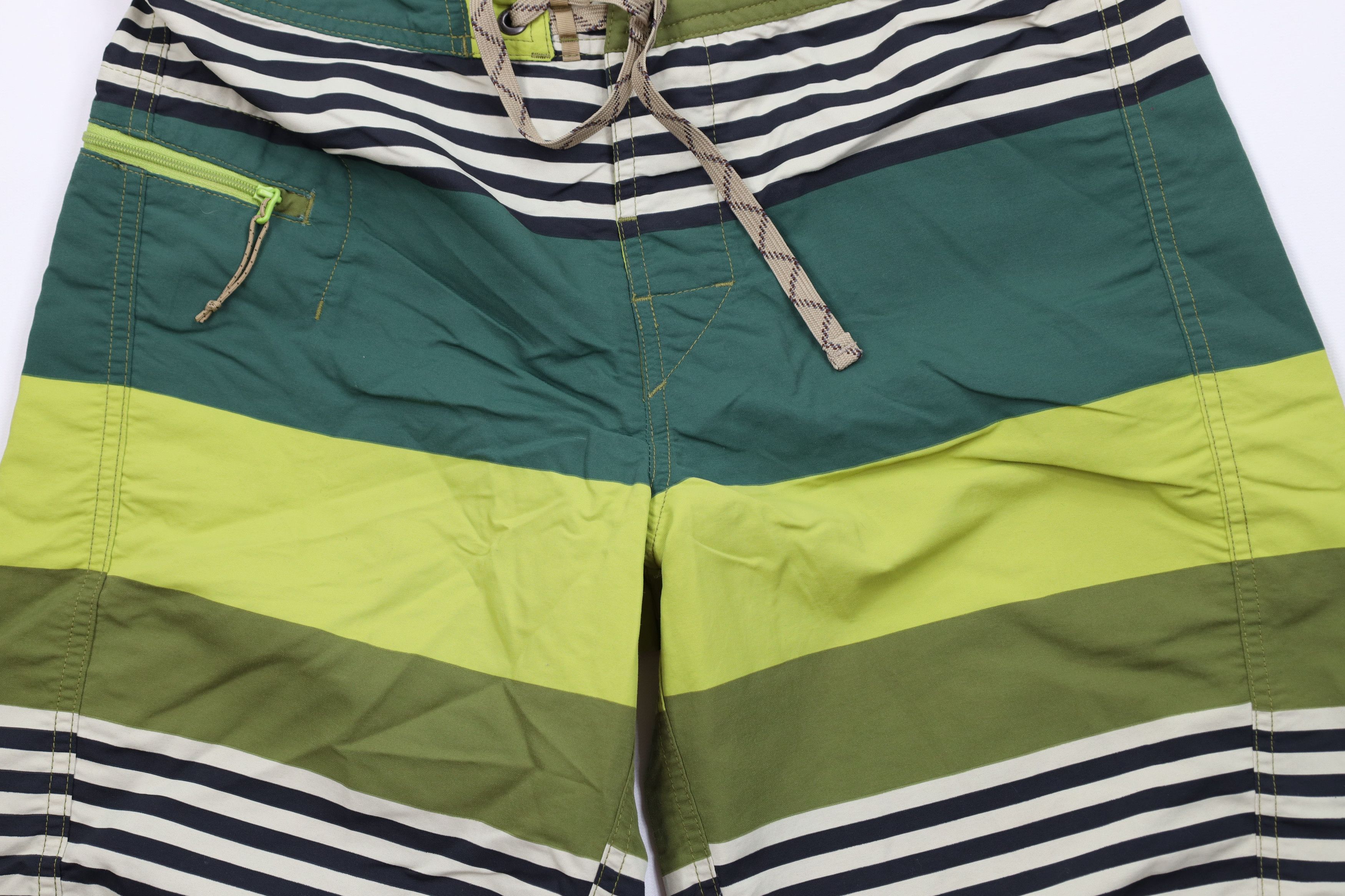 Patagonia Patagonia Logo Striped Wavefarer Board Shorts Trunks Green Size US 30 / EU 46 - 3 Thumbnail