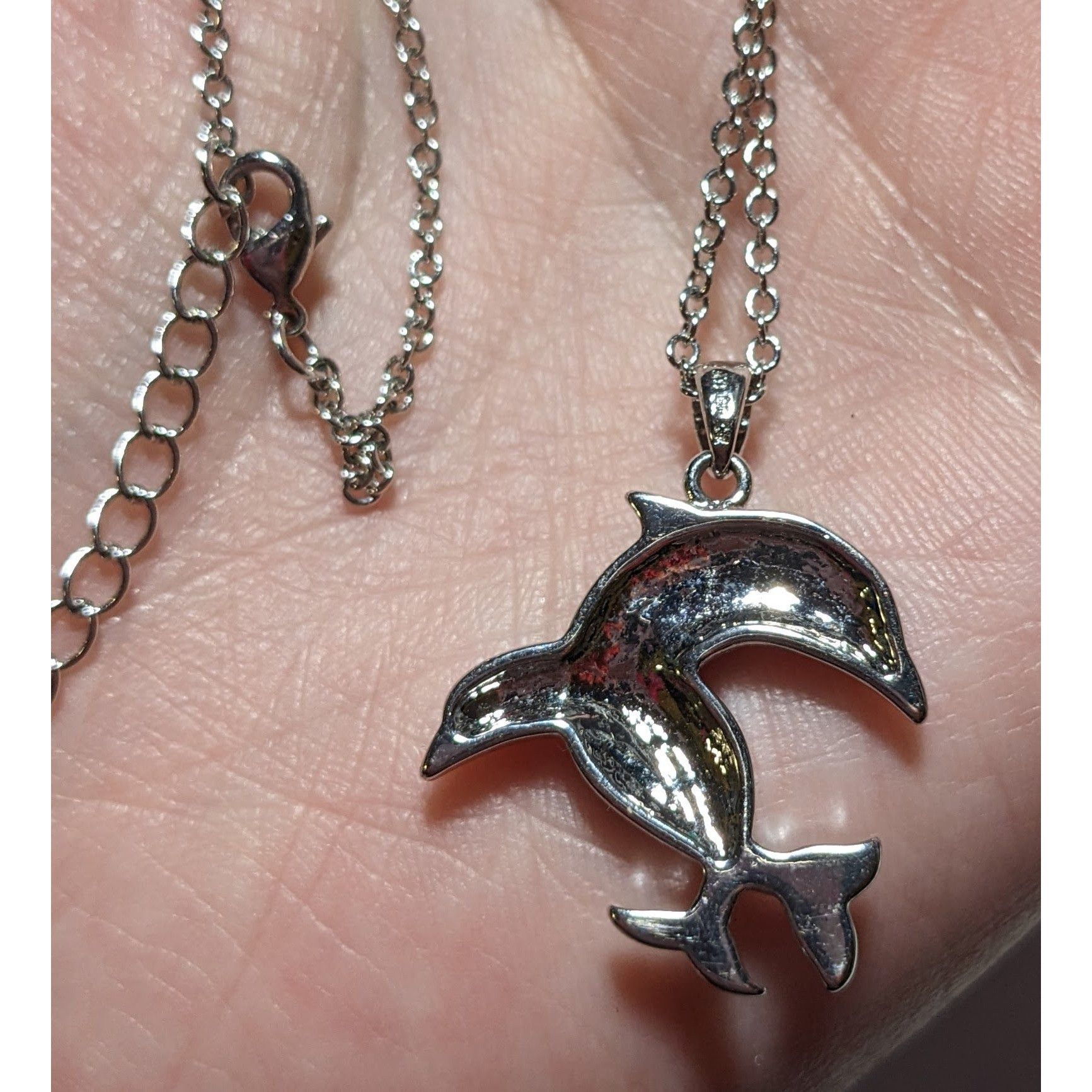 Other Rhinestone Double Dolphin Necklace Size ONE SIZE - 11 Thumbnail