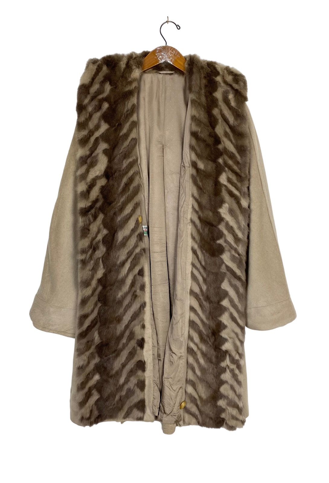 Vintage Rare‼️ Vtg CALW Cashmere Fur Coat Parka Made West Germany Size L / US 10 / IT 46 - 2 Thumbnail