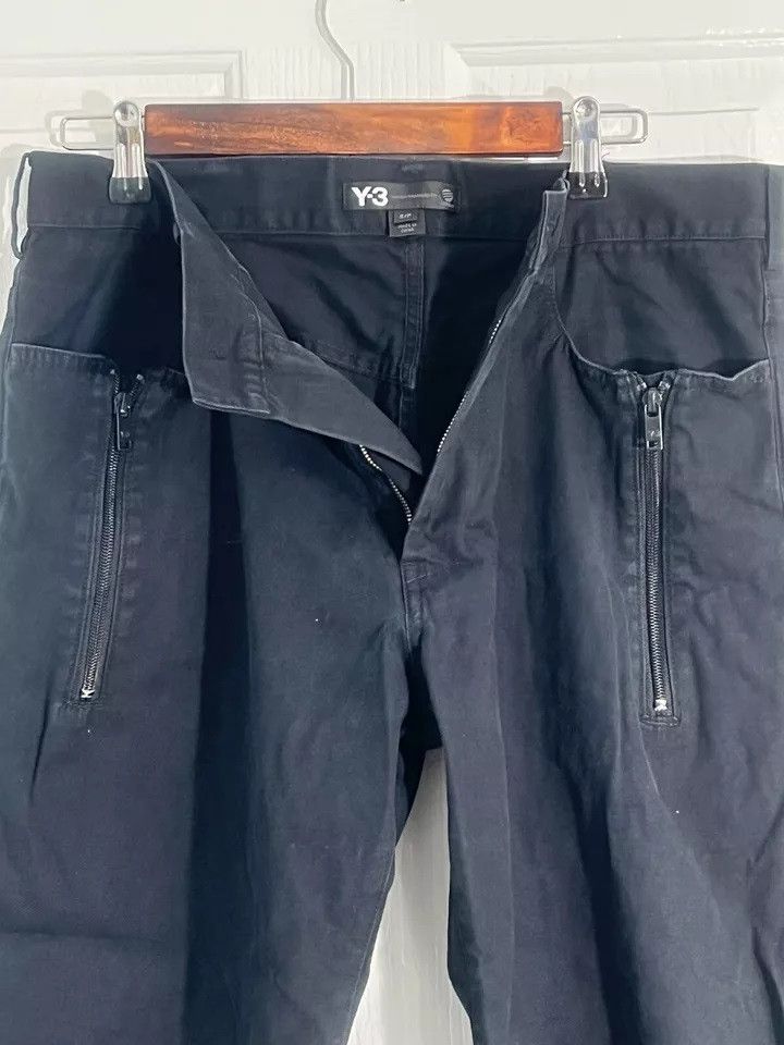 Y-3 Y-3 Cropped Pants 3 Stripe Logo Zipper Pocket Black Small Size US 32 / EU 48 - 7 Thumbnail