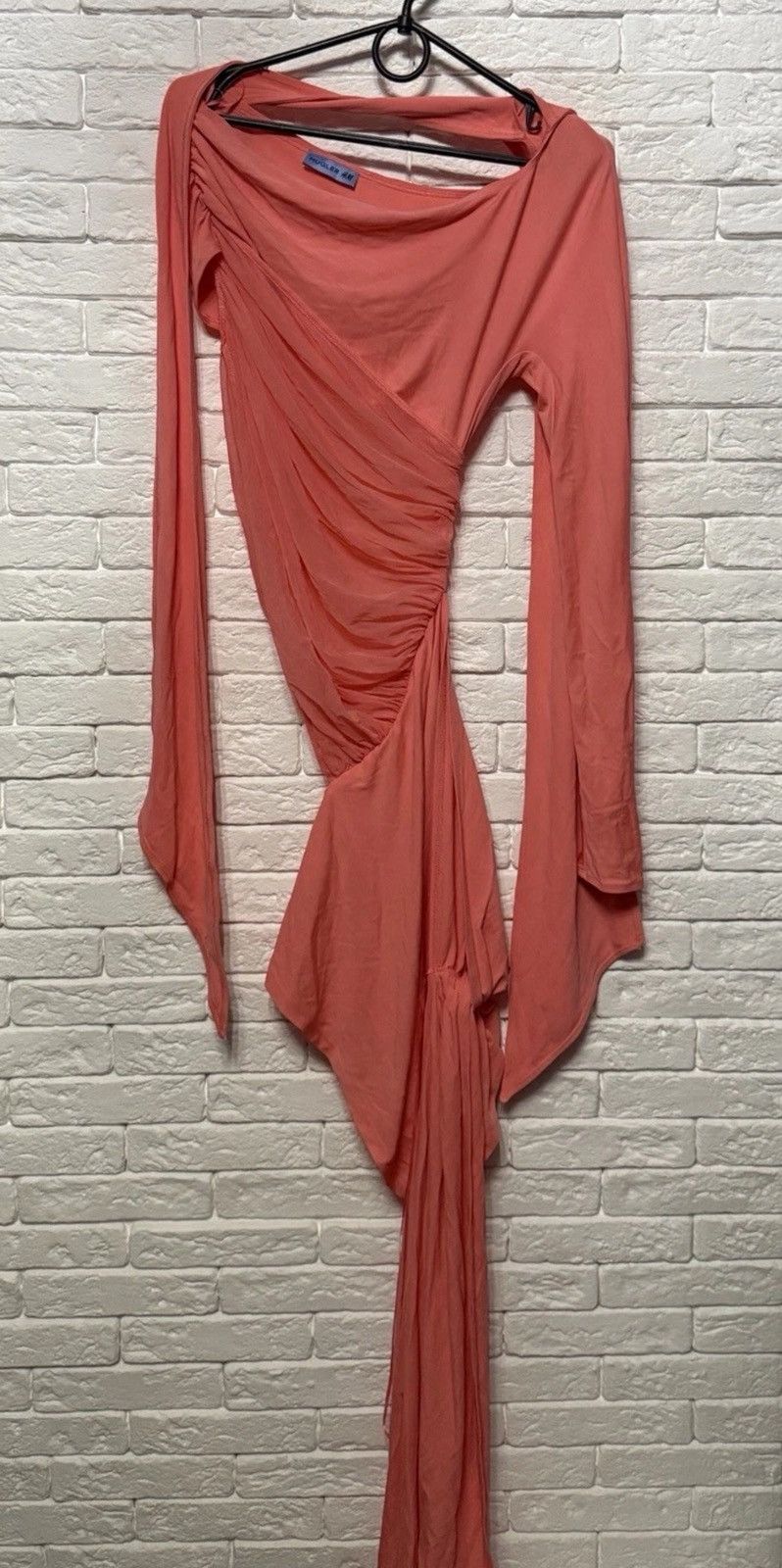 H&M × Mugler Mugler X H&M Knot Detail Mini Dress One Shoulder Sz M Size M / US 6-8 / IT 42-44 - 4 Thumbnail