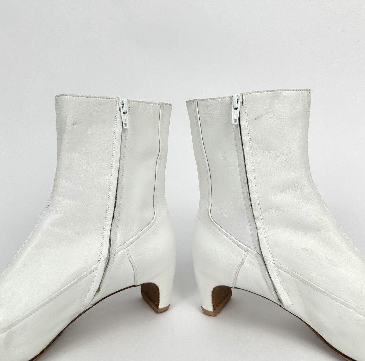 Maison Margiela Maison Margiela - Line 22 Boot Heels White Leather Side Zip Size US 9 / IT 39 - 5 Thumbnail