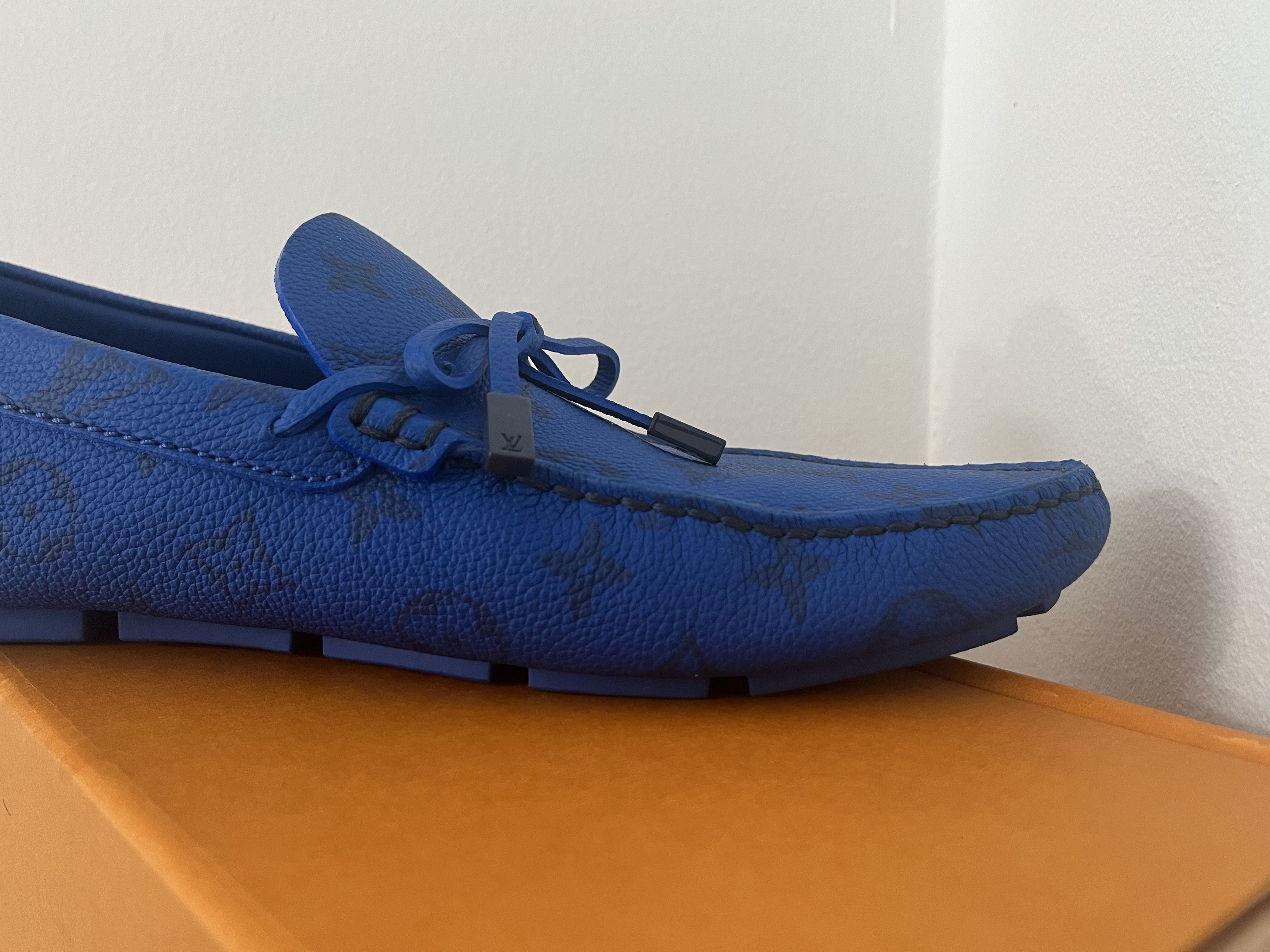 Louis Vuitton Louis Vouitton Driver Mocassins (Azul Blue) Size US 8 / EU 41 - 5 Thumbnail