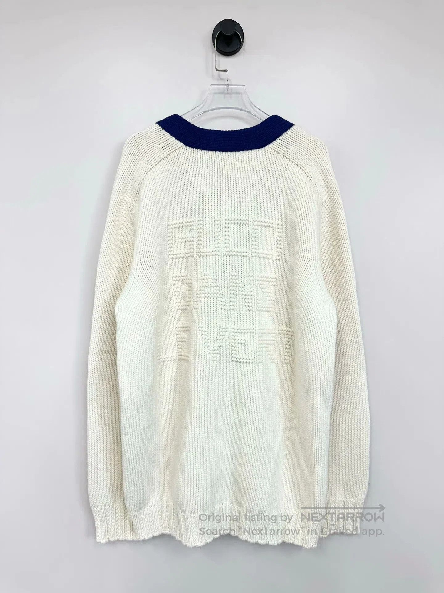 Gucci Guicci White Logo Rabbit Knit Open Cardigan| Size US L / EU 52-54 / 3 - 2 Thumbnail
