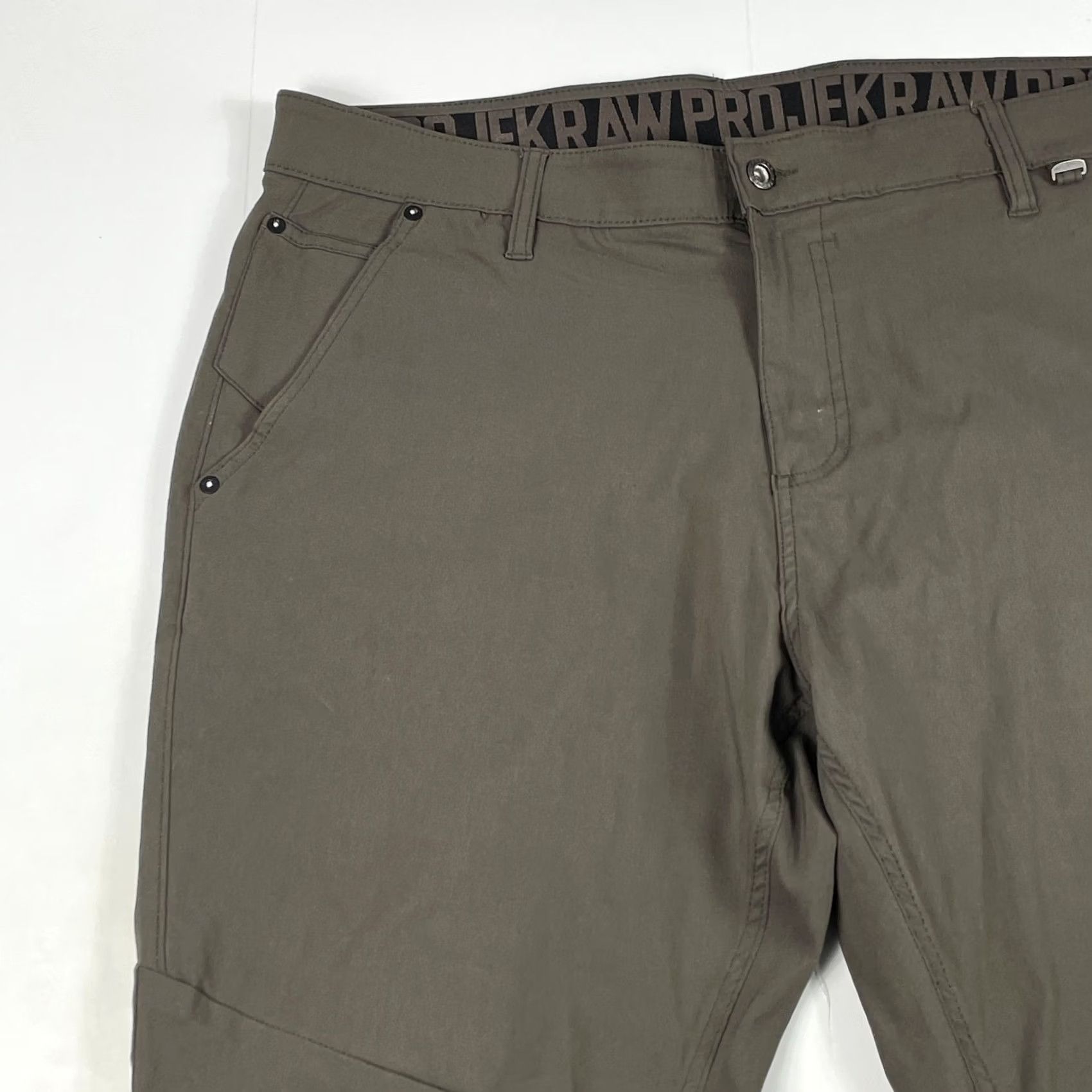 Vintage Projek Raw Pants Mens 40 x 29 Green Flex Chino Workwear Stretch Urban City Hiking Size US 40 / EU 56 - 2 Thumbnail