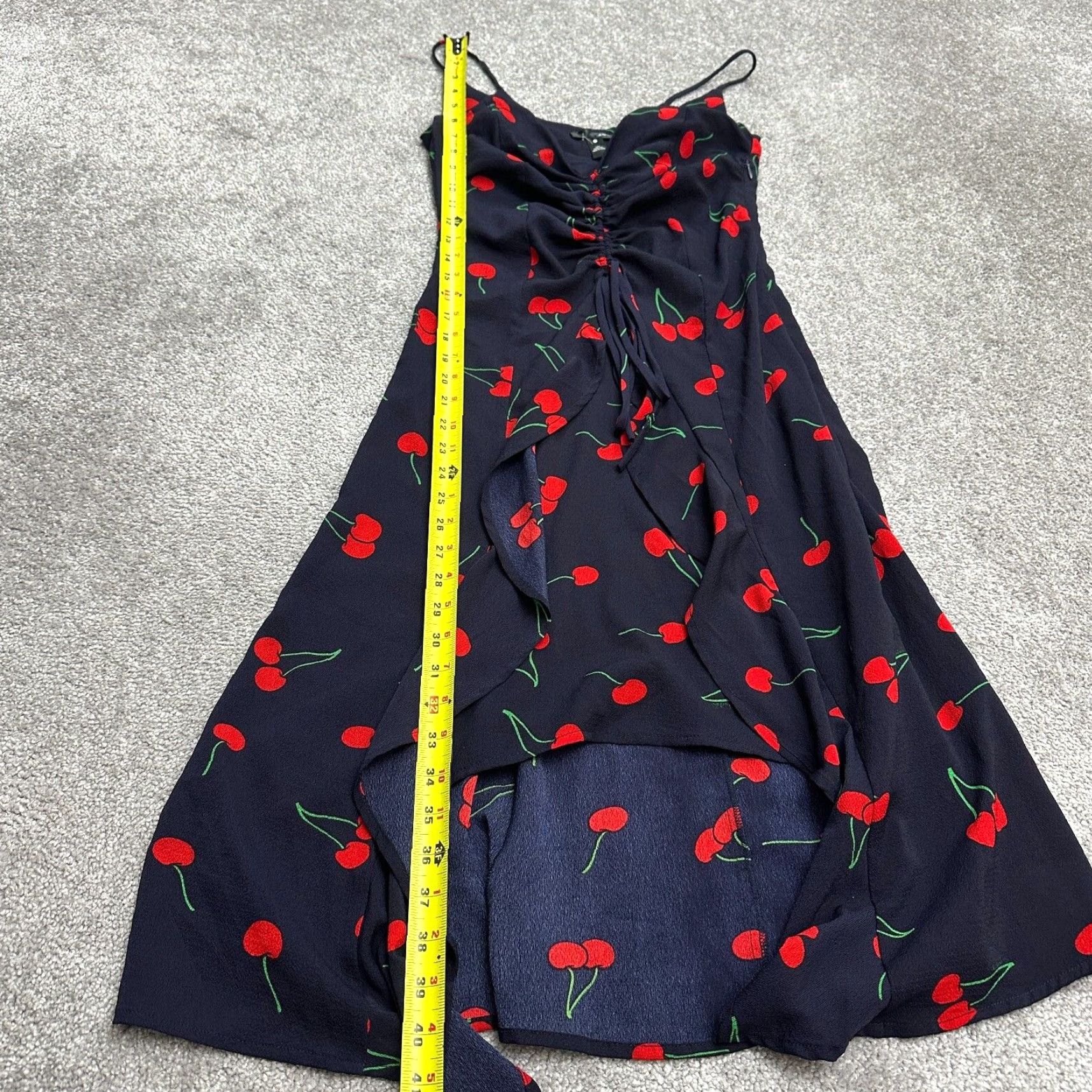 AQUA Aqua Maxi Dress Hi-Low By Bloomingdale's Womens Small Blue Cherry Sleeveless Size S / US 4 / IT 40 - 6 Thumbnail