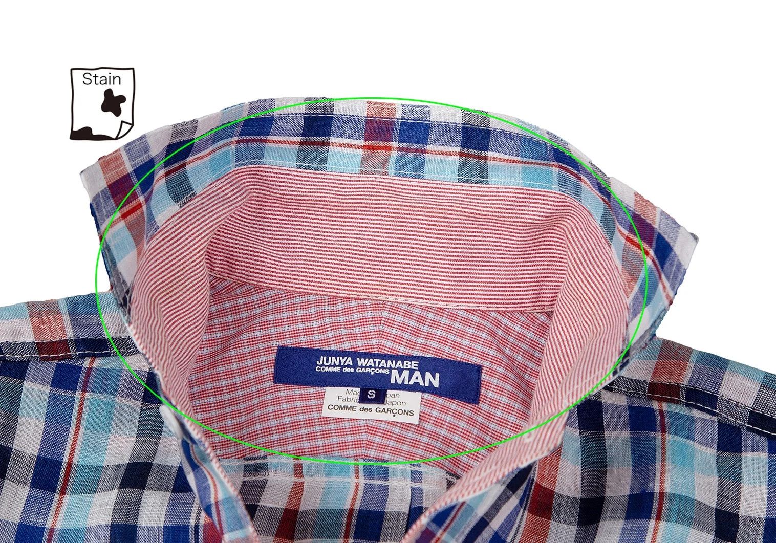 Junya Watanabe Linen Check Horizontal Collar Shirt in Blue and Red Size US S / EU 44-46 / 1 - 3 Thumbnail