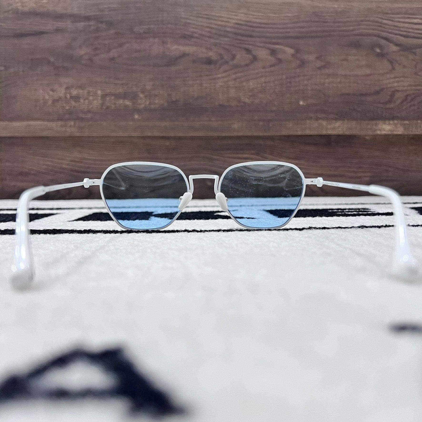 Linda Farrow Alessandra Rich Linda Farrow Heart Chain Blue Sunglasses Size ONE SIZE - 6 Thumbnail