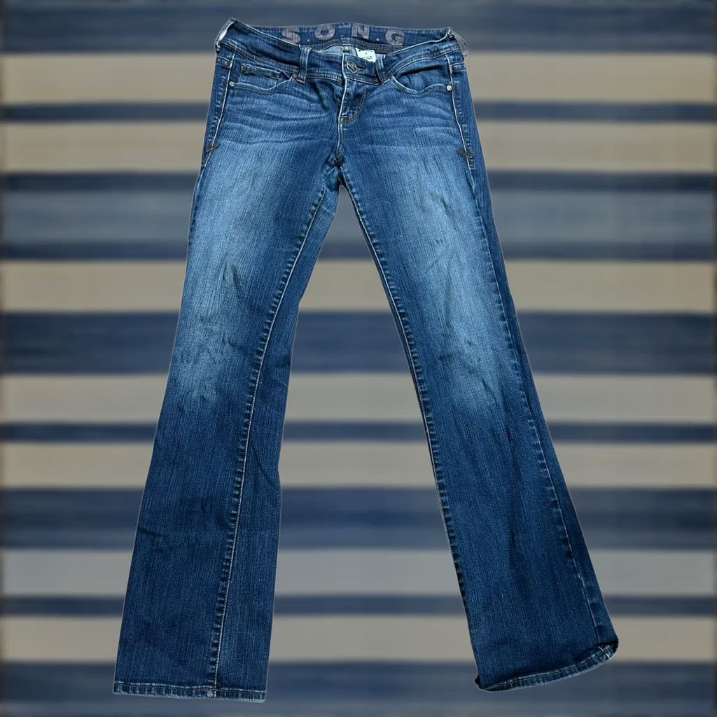 Vintage S.O.N.G Of Lil Women’s Jean Pants Straight Leg Size 7 Blue Denim 32 Inseam Womens Jeans Mid Rise 5-Pocket Design Size 28" / US 6 / IT 42 - 1 Thumbnail