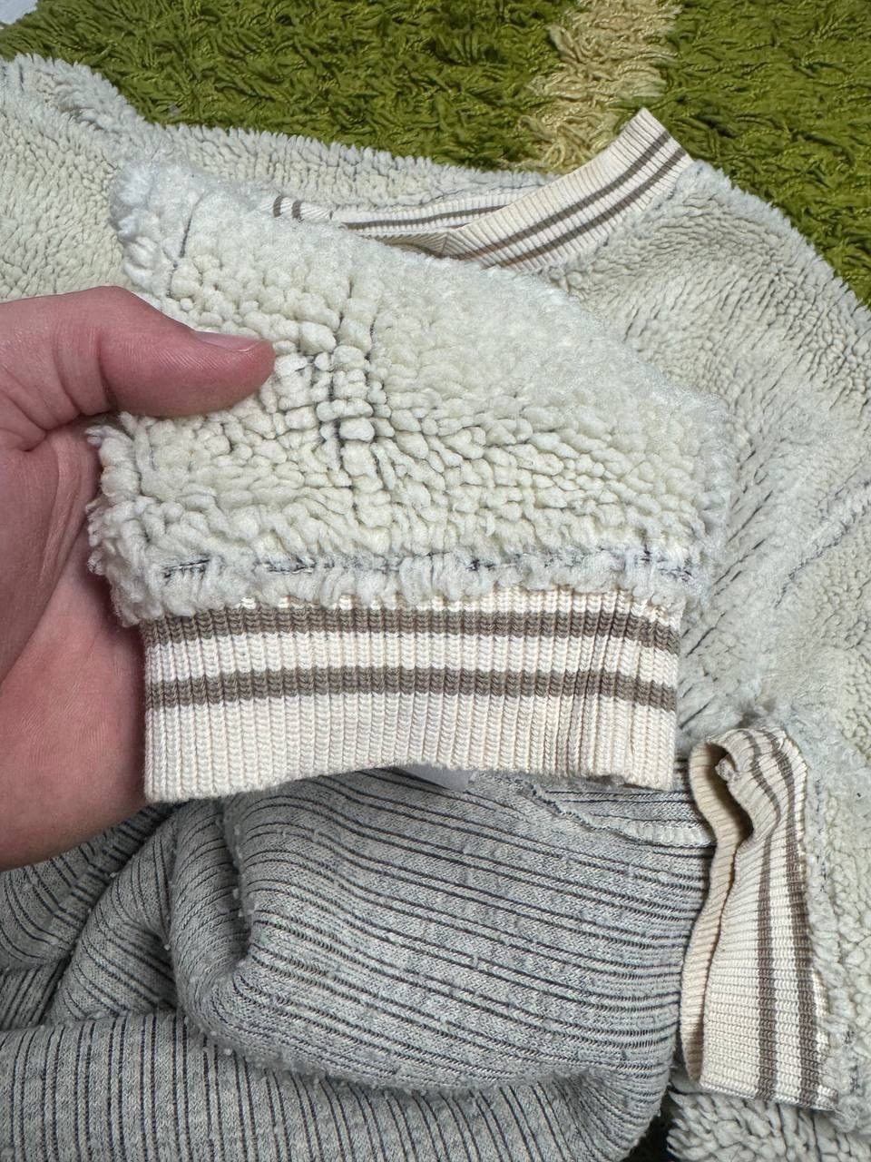 Quiksilver Rare 90s Quiksilver XL v-Neck Cream Sherpa Fleece Pulover Size US XL / EU 56 / 4 - 10 Thumbnail