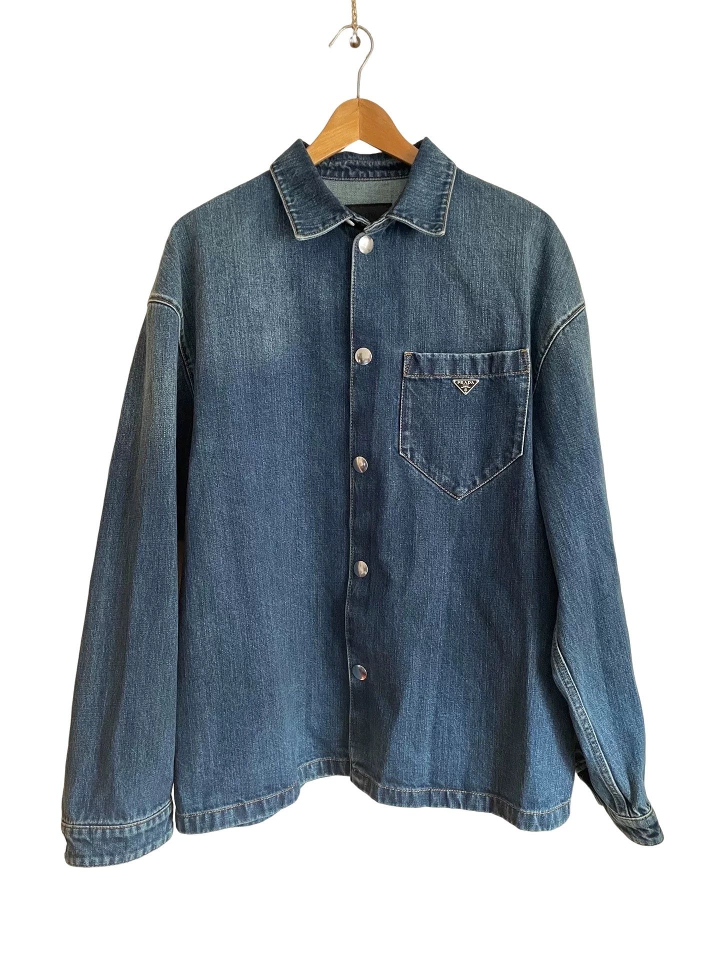 Prada Prada Triangle Logo Denim Jacket Size XL Size US XL / EU 56 / 4 - 1 Thumbnail