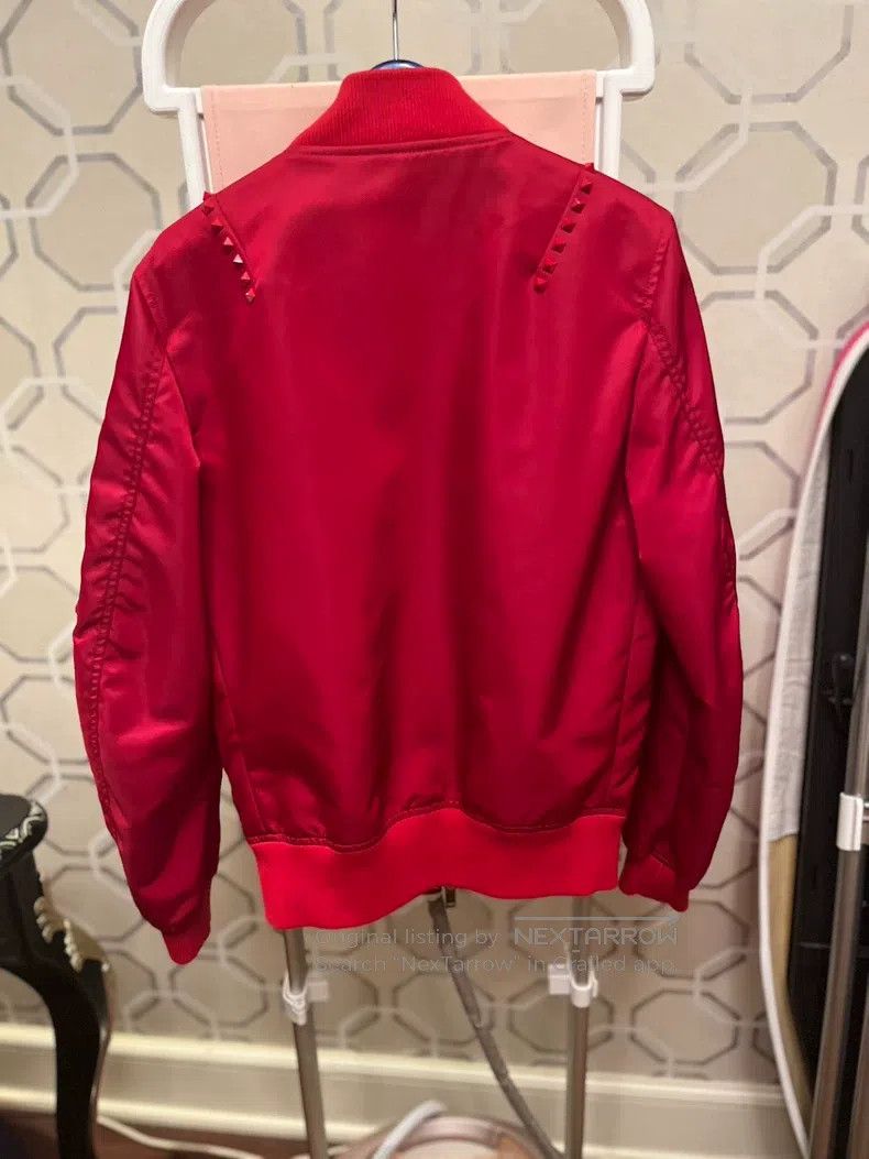 Valentino Valentino Red studded classic bomber jacket Size US XS / EU 42 / 0 - 4 Thumbnail
