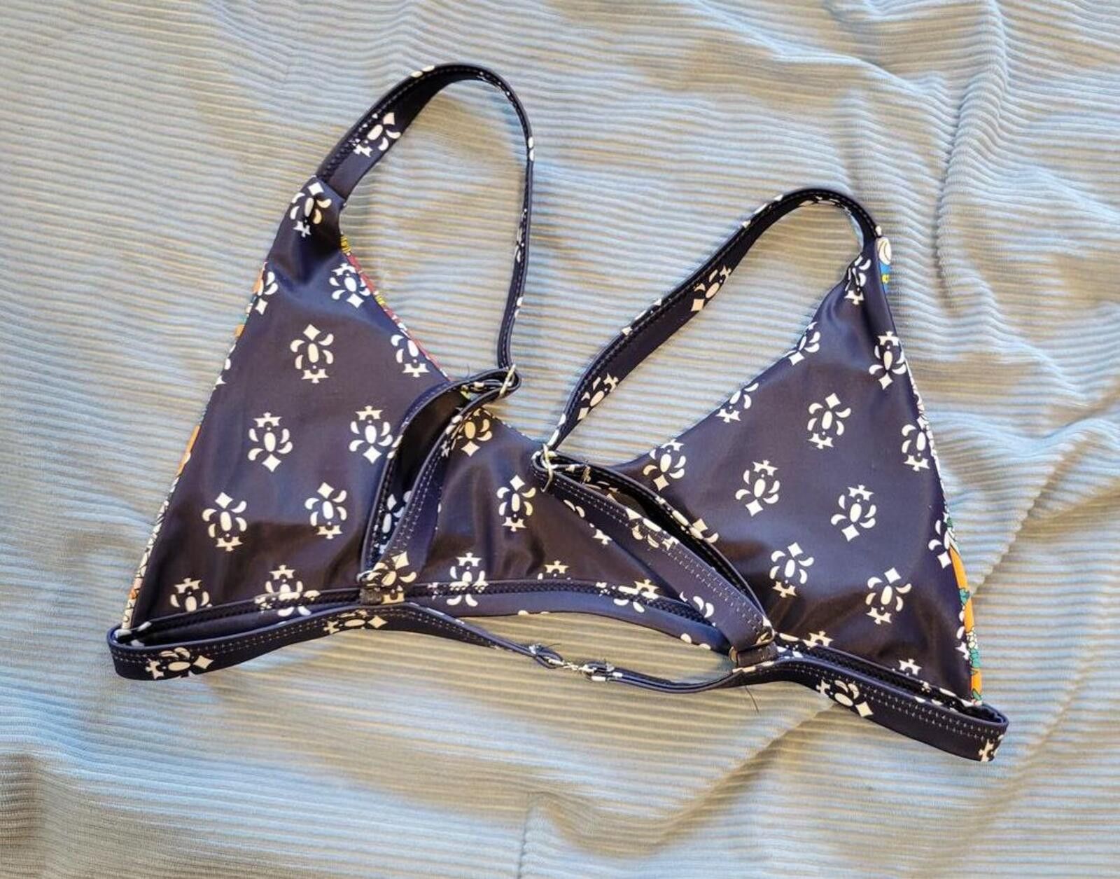 Unknown London Colorful Patterned Triangle Bikini Top Size ONE SIZE - 2 Thumbnail