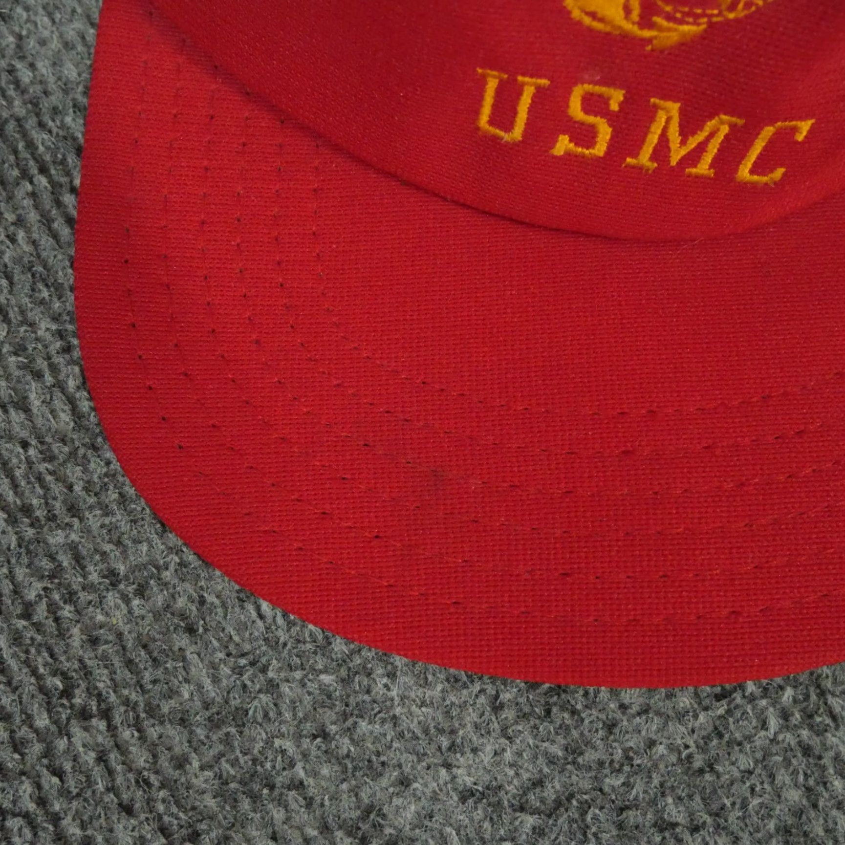 Vintage VINTAGE USMC Hat Cap Adult Red Snap Back 90s Men One Size Cotton Adjustable Snapback Mens Size ONE SIZE - 4 Thumbnail