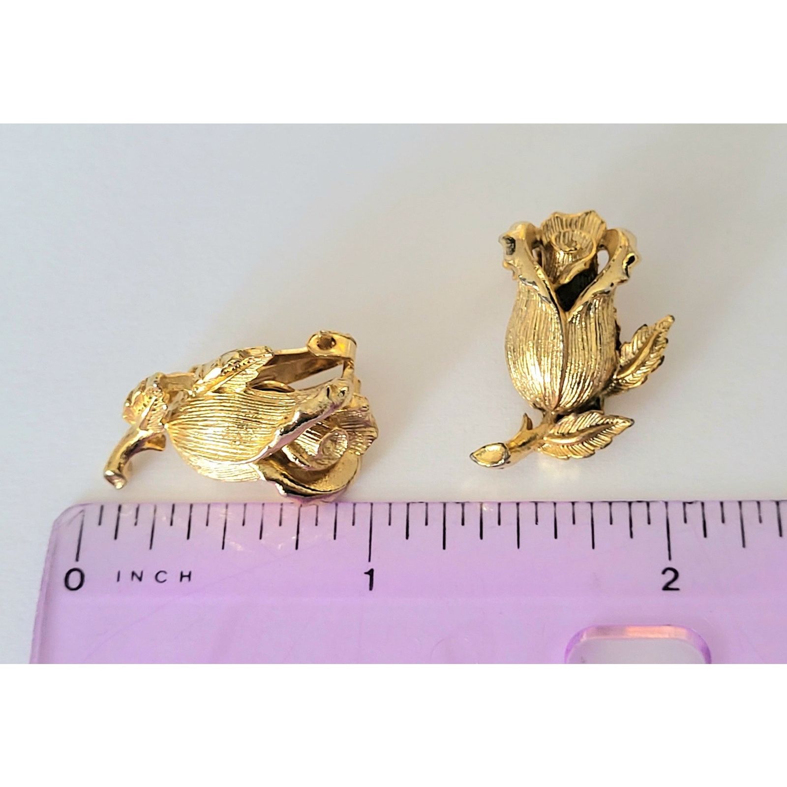Other Lisner Signed Vintage Earrings Gold Flower Clip Size ONE SIZE - 7 Thumbnail